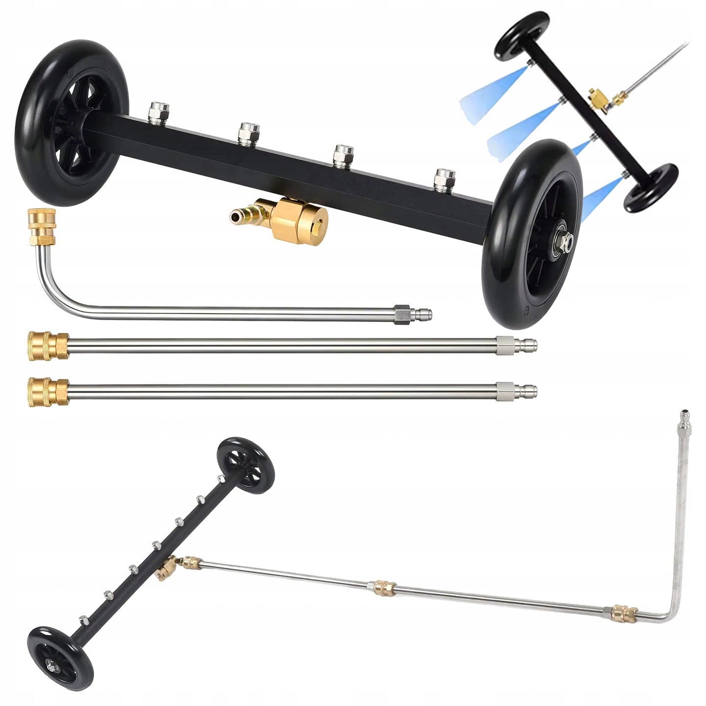 Multifunction Paving Cube Chassis Washer 4 Nozzles