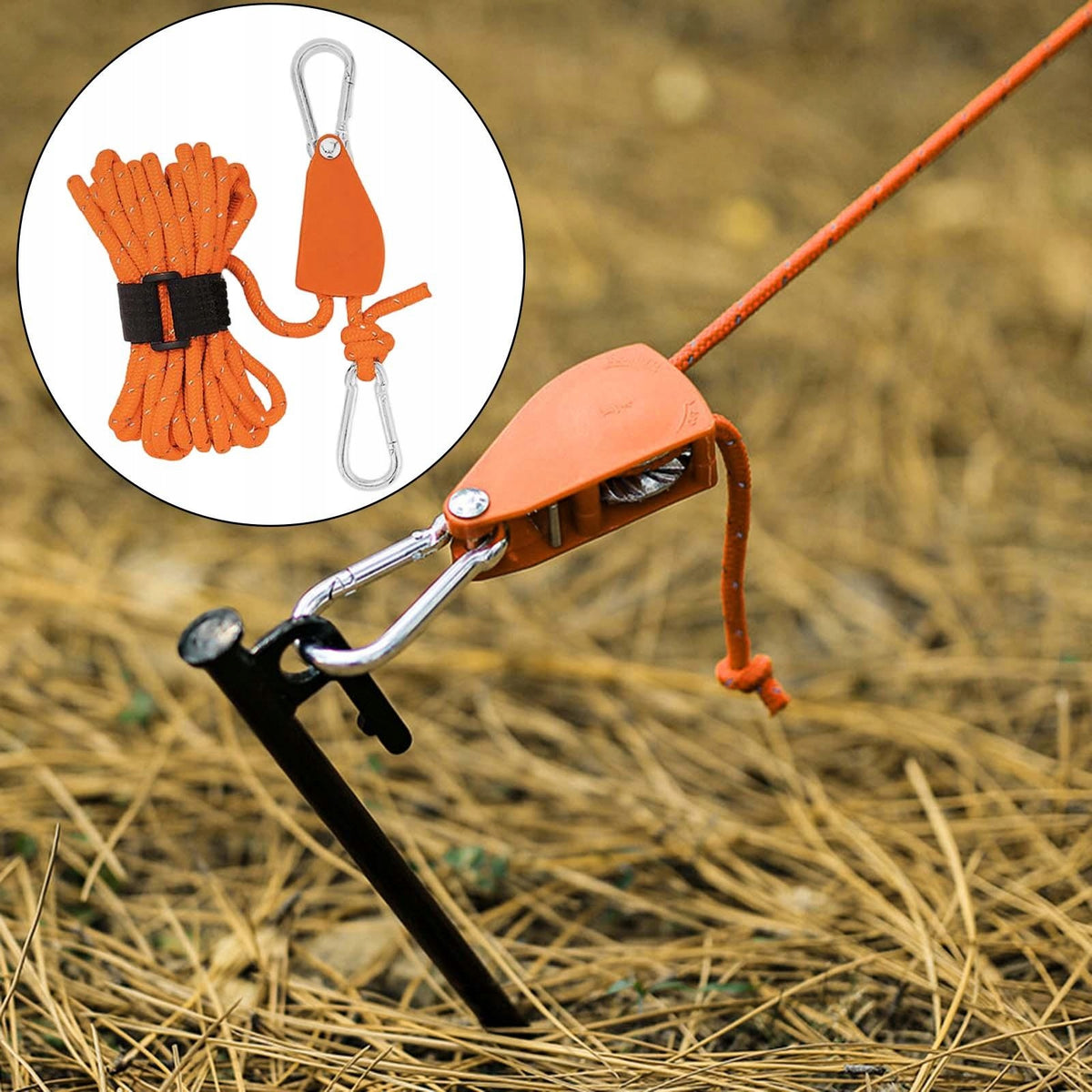 Multifunction Tent Rope Durable Lightweight with Buckle Cord Lanyard Orange Manufacturer code 00866039237