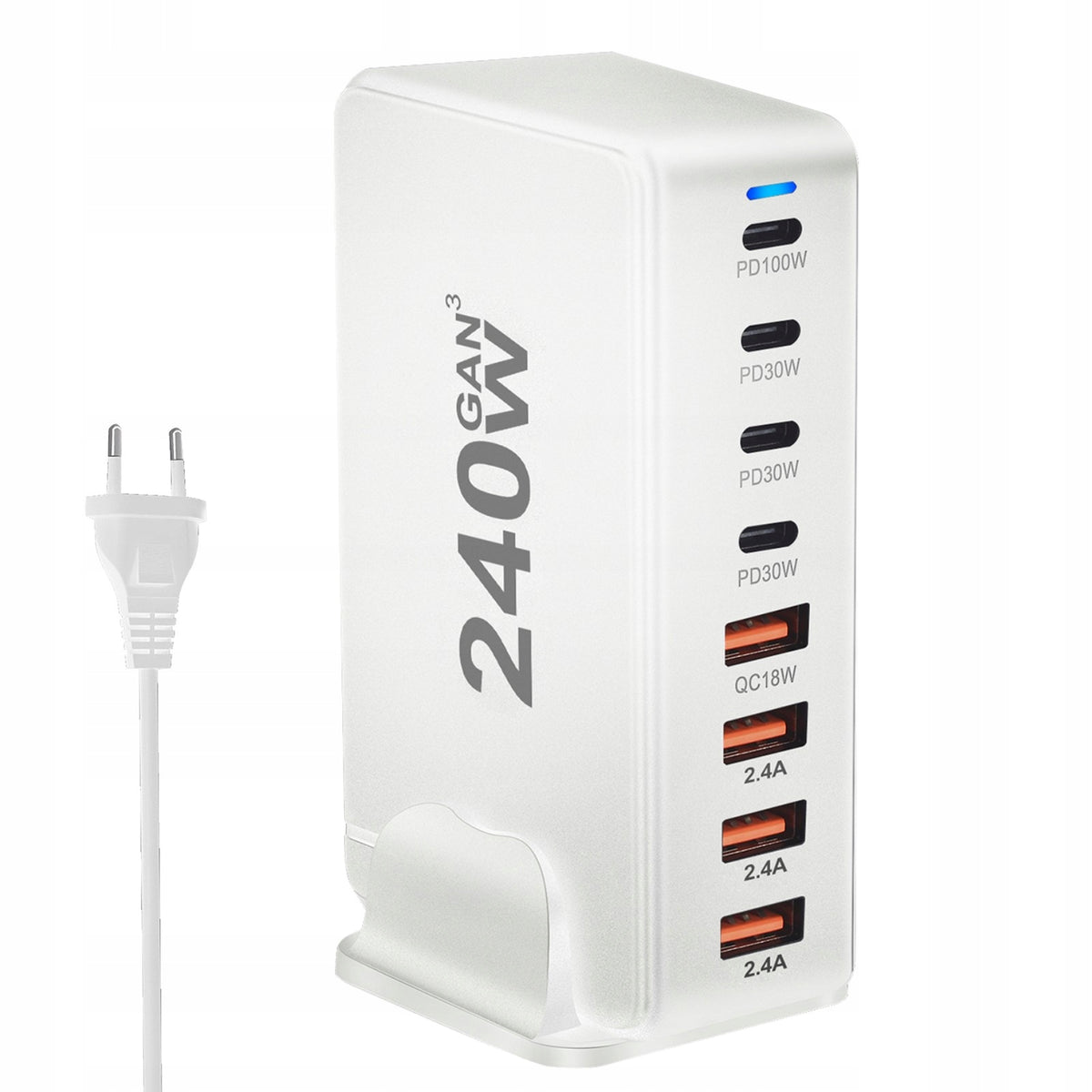 Multifunction USB Charger 240W 4 USB A 4 USB C