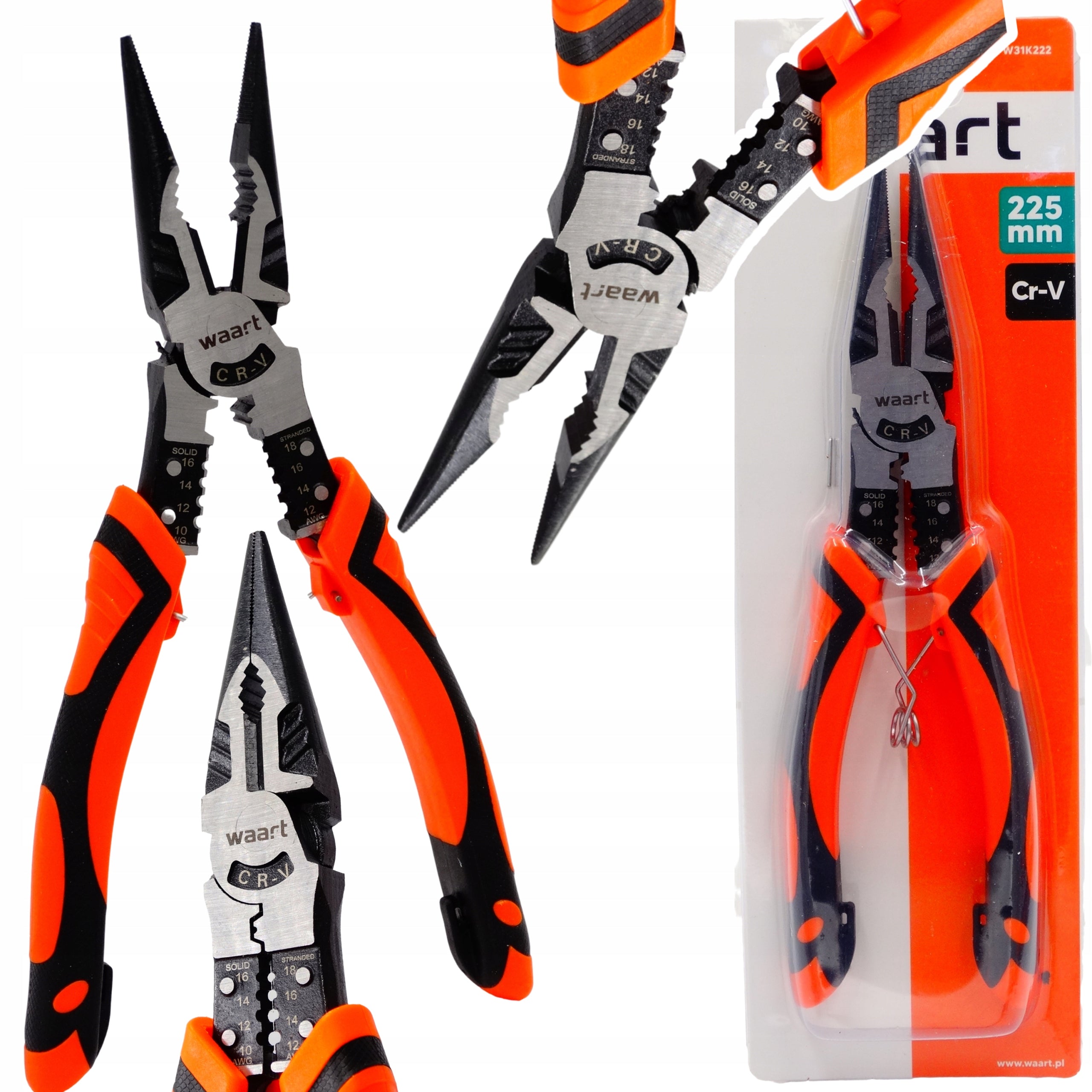 Multifunction elongated pliers 225mm 9" W31K222