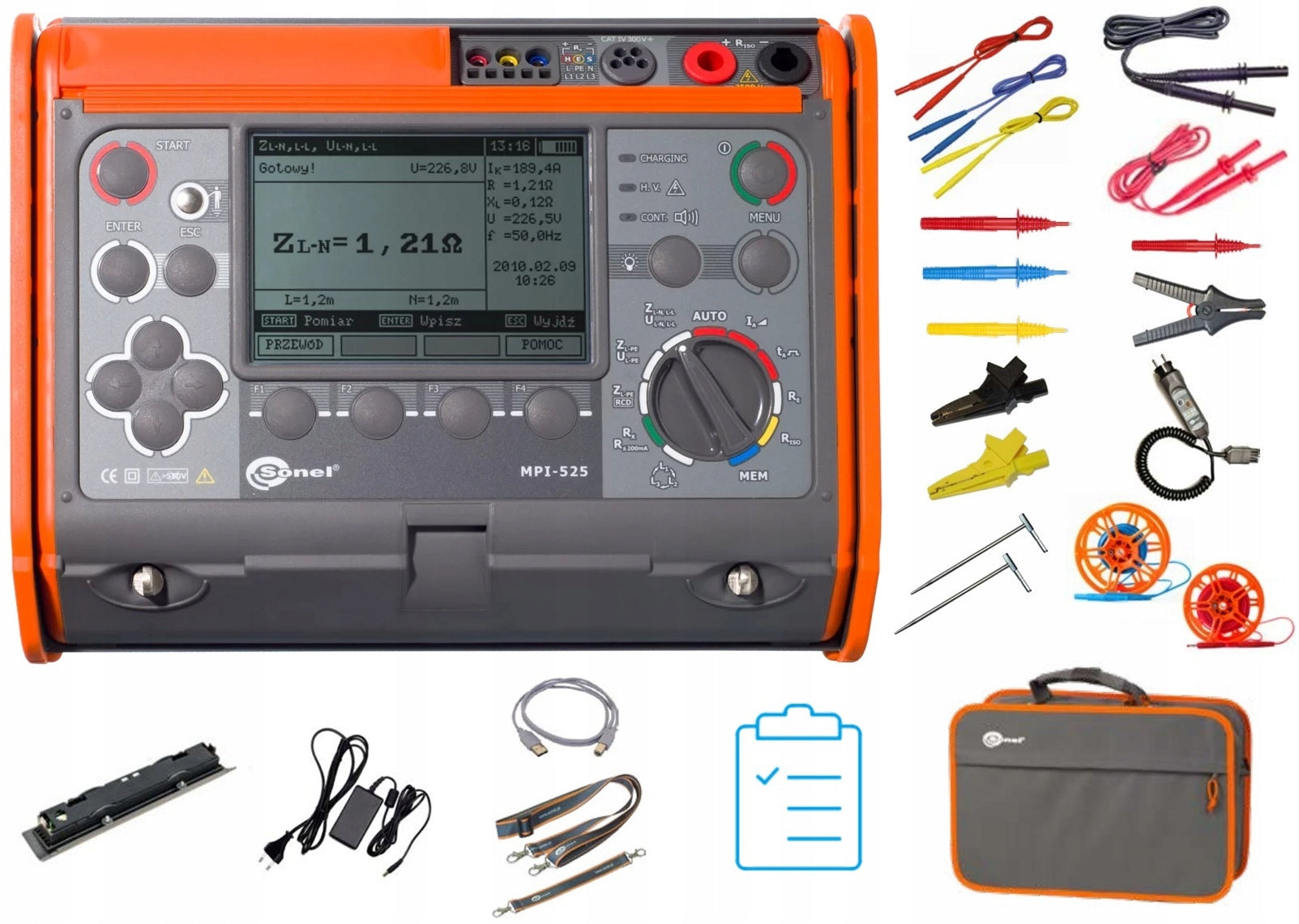 Multifunction meter Sonel MPI-525 with WMPLMPI525 equipment + certificate