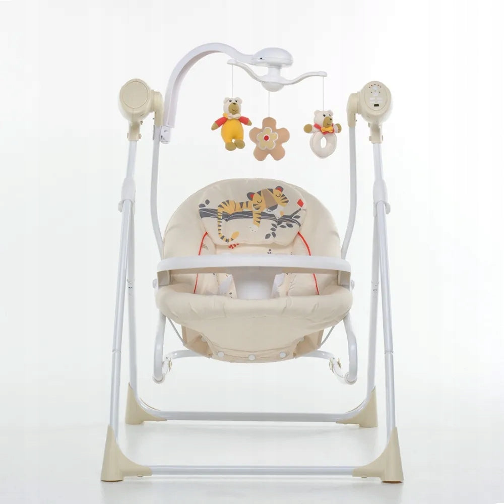 Multifunctional Carillon Baby Tiger Rocker - Sand - Foppapedretti Brand Foppapedretti