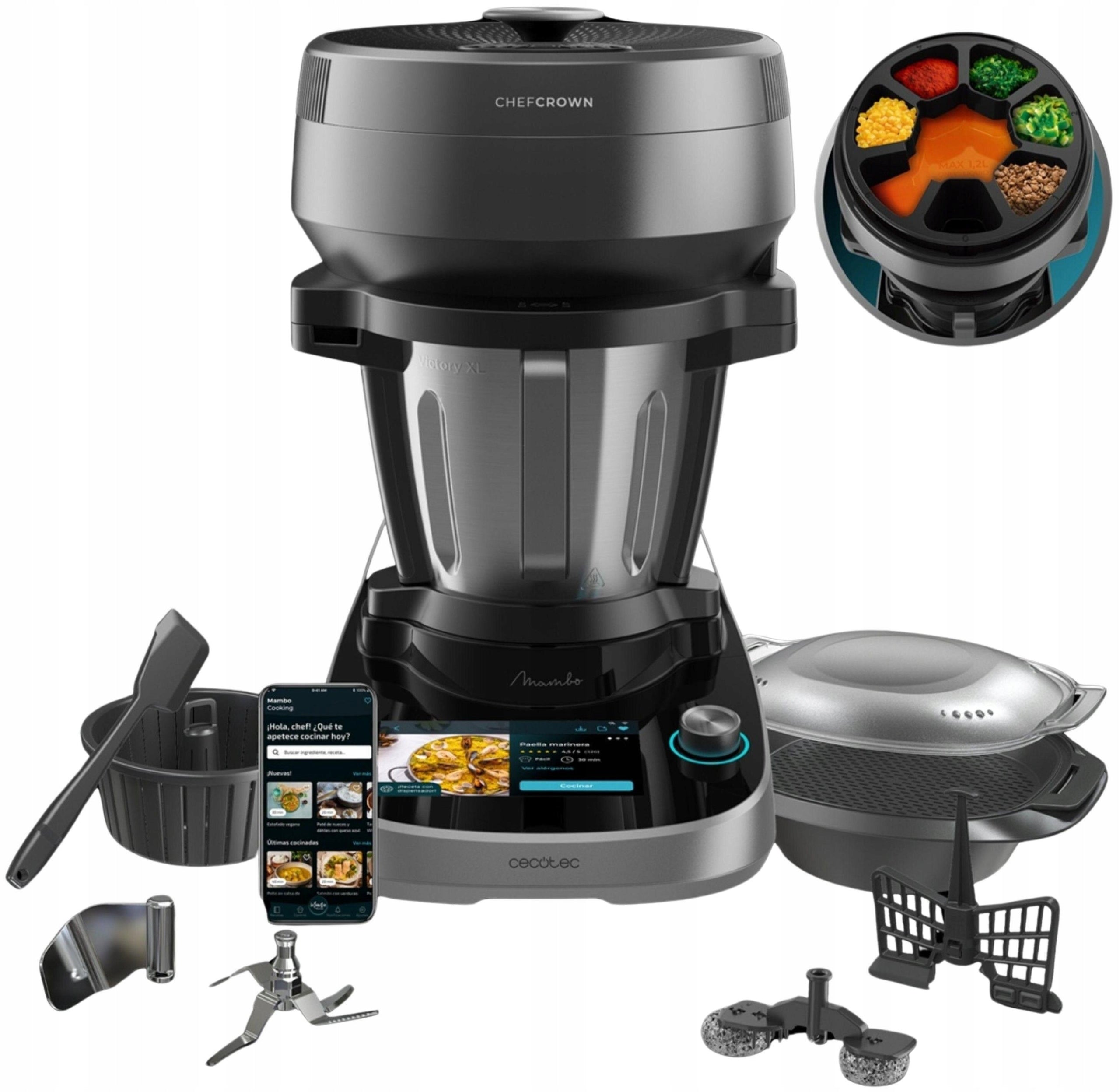 Multifunctional Food Processor Cecotec Mambo CooKing Victory 1700W Black