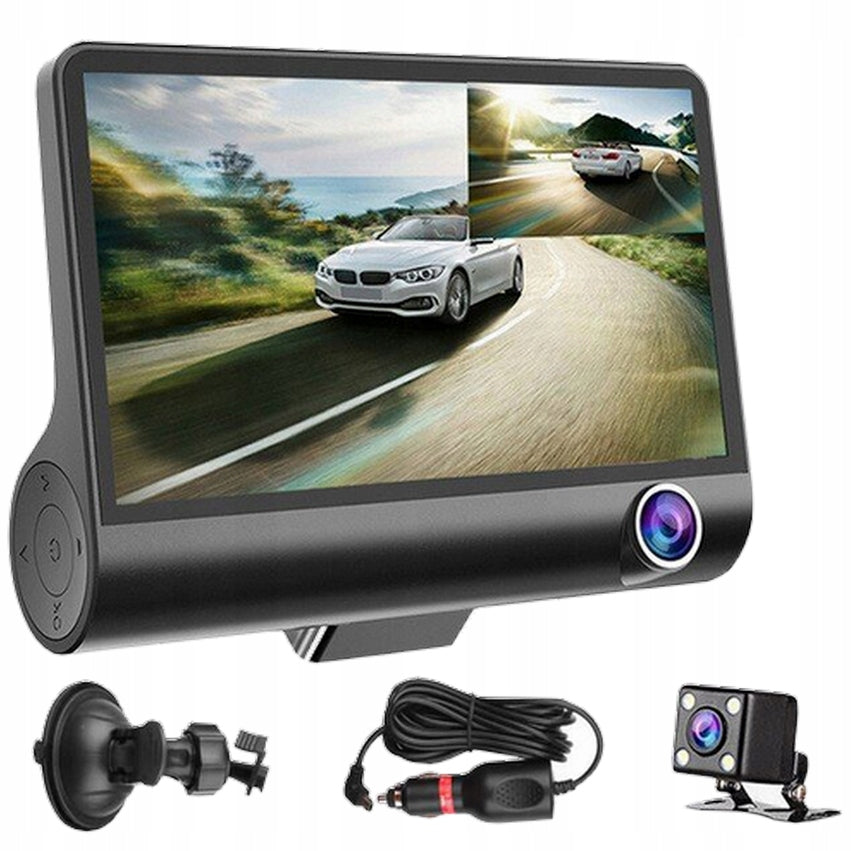 Multifunctional Full HD driving recorder – 3 cameras and reversing support