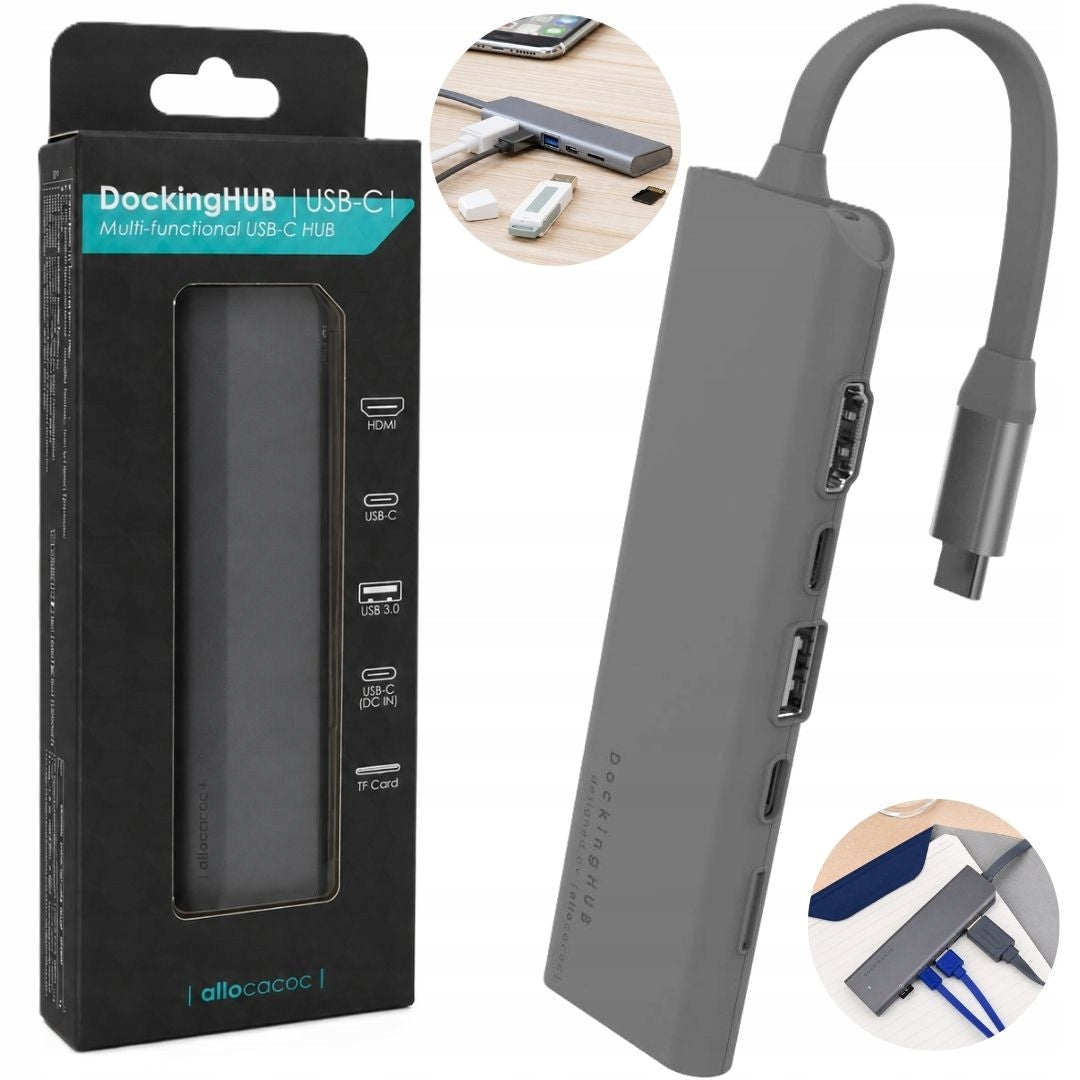 Multifunctional HUB 5in1 Allocacoc DockingHUB HDMI USB-A USB-C microSD
