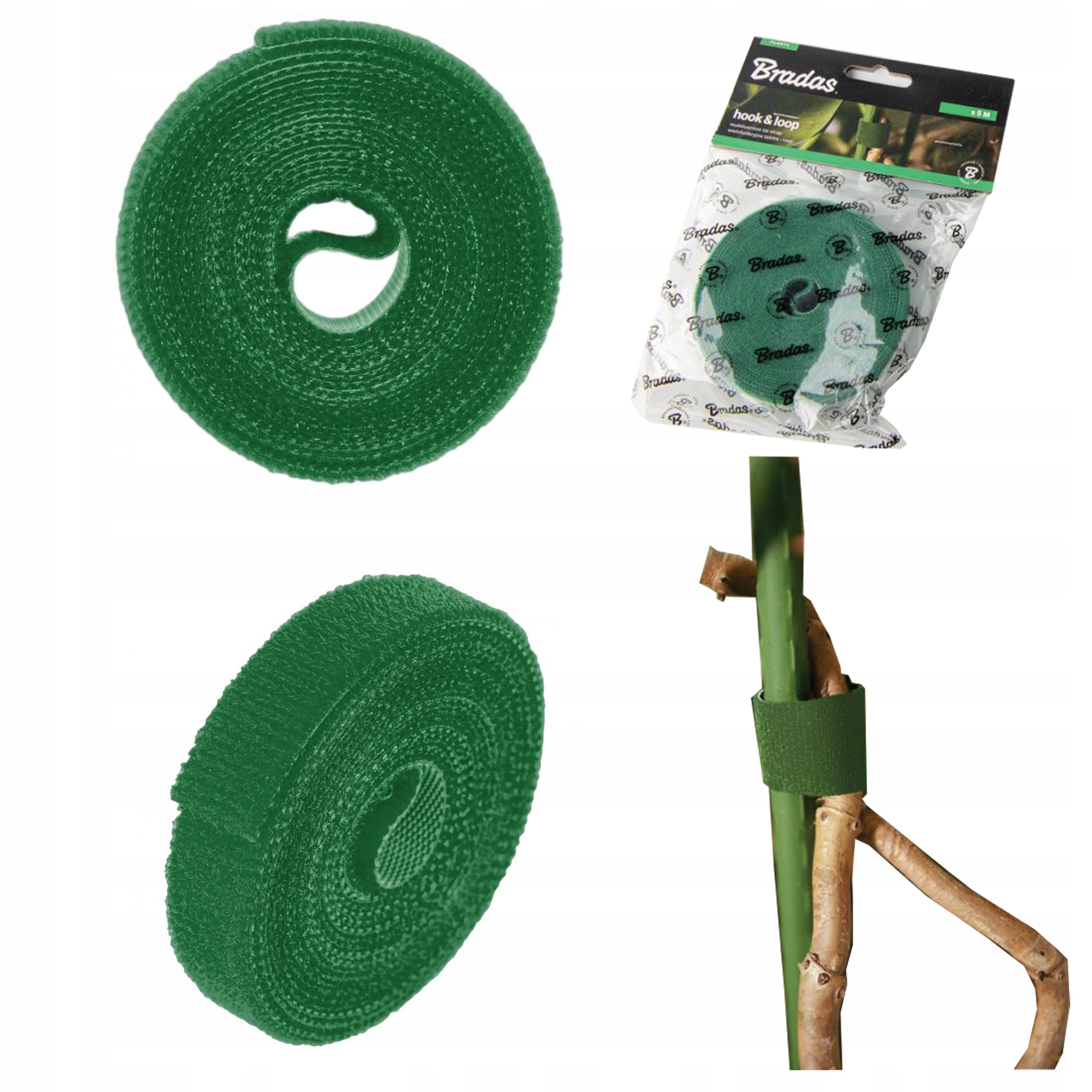 Multifunctional band - Velcro Roll Green 9,5mm x 5 meters roll
