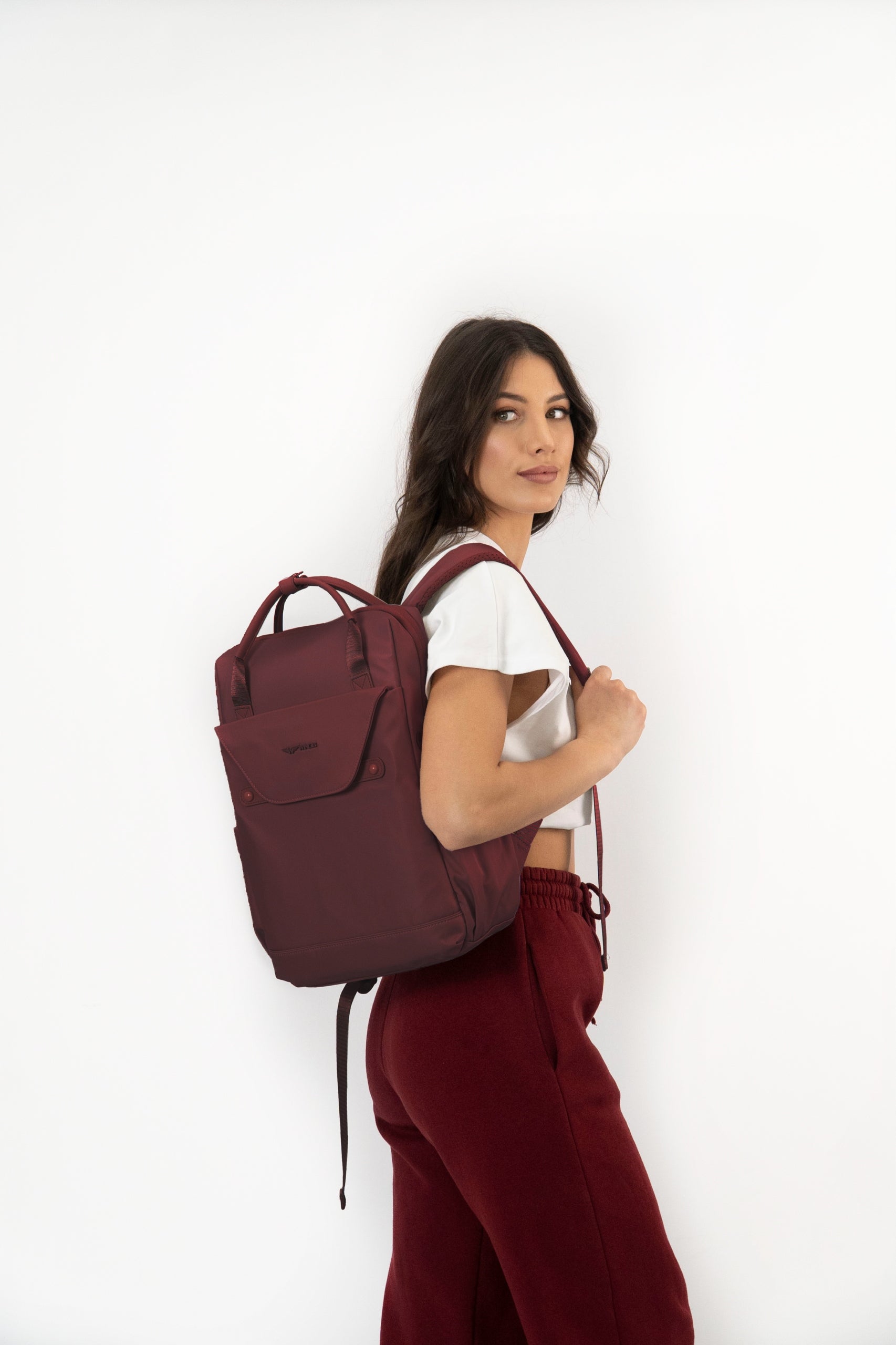 Multifunctional city backpack For airplane Ryanair SKYLARK burgundy WINGS Brand Wings