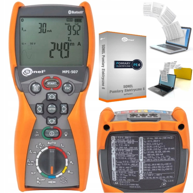 Multifunctional installation meter el. Sonel MPI-507 with PE6 software