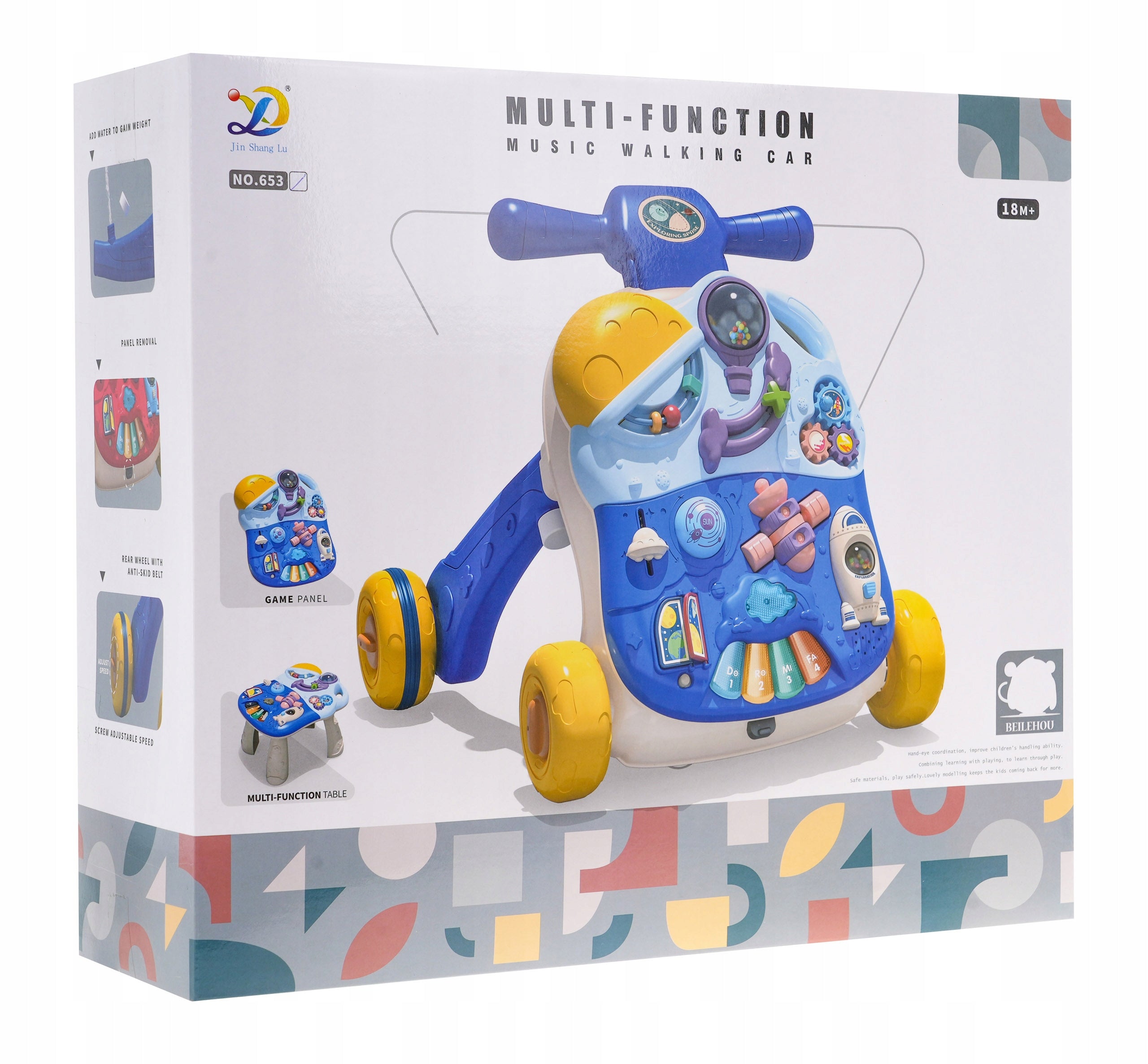 Daugiafunkcinė vaikštynė - stumdukas Ramiz 3in1