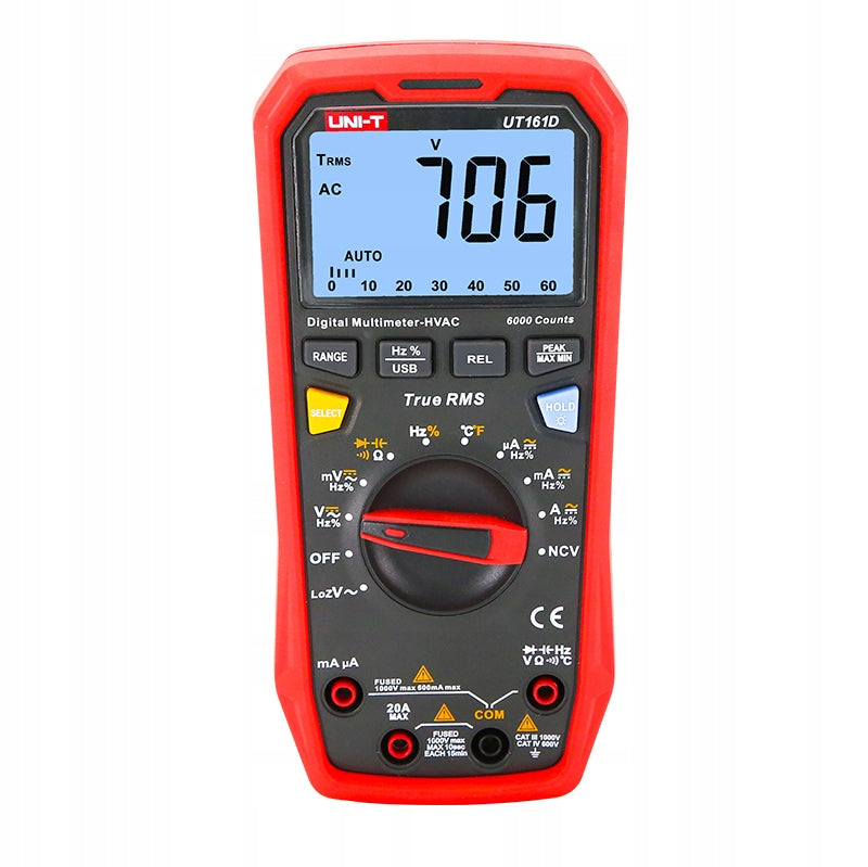 Multimeter 20A AC/DC UT61D+ NCV - USB - chart+ PRO Brand UNI-T