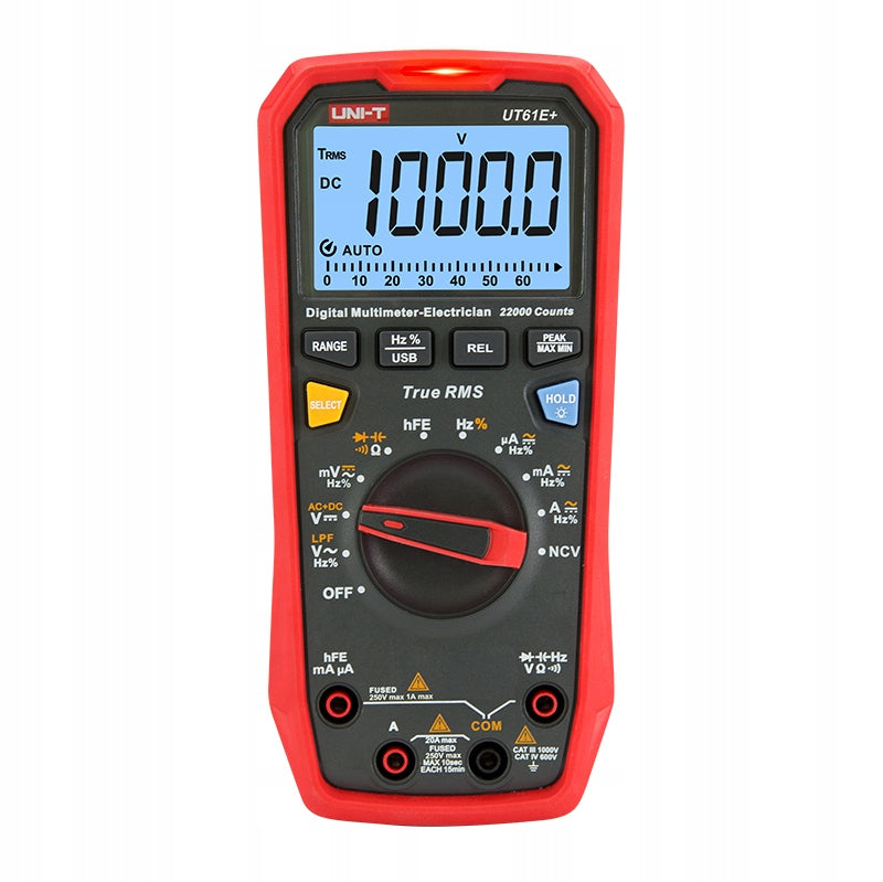 Multimeter 20A AC/DC UT61E+ ~ UT161E NCV hFe - USB - graph+ Manufacturer code UT61E+