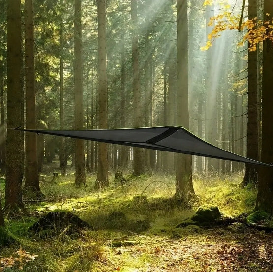 Multiplayer LARGE triangular hammock camping trekking garden BLACK 280x280x280 Kind hammock without rod