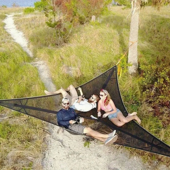 Multiplayer LARGE triangular hammock camping trekking garden BLACK 280x280x280 Manufacturer code SolarBox