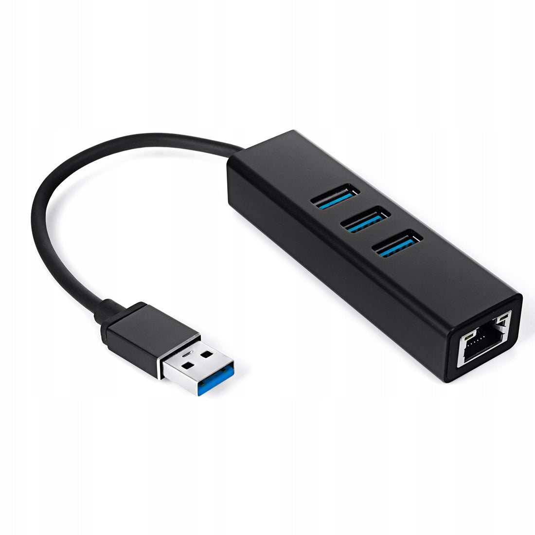 Multiport USB 3.0 3xUSB + RJ45 Spacetronik SPU-M07 adapter black Manufacturer code SPU-M07