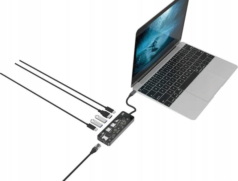 Multiport adapter ISY IAD-1024-2 5in1 USB-C - 2x USB-A/HDMI/2x USB-C/RJ-4 Packaging status original