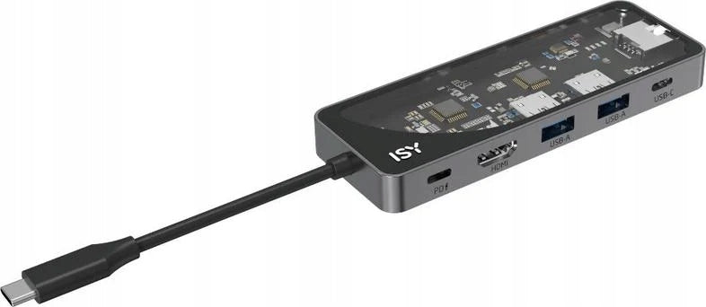 Multiport adapter ISY IAD-1024-2 5in1 USB-C - 2x USB-A/HDMI/2x USB-C/RJ-4