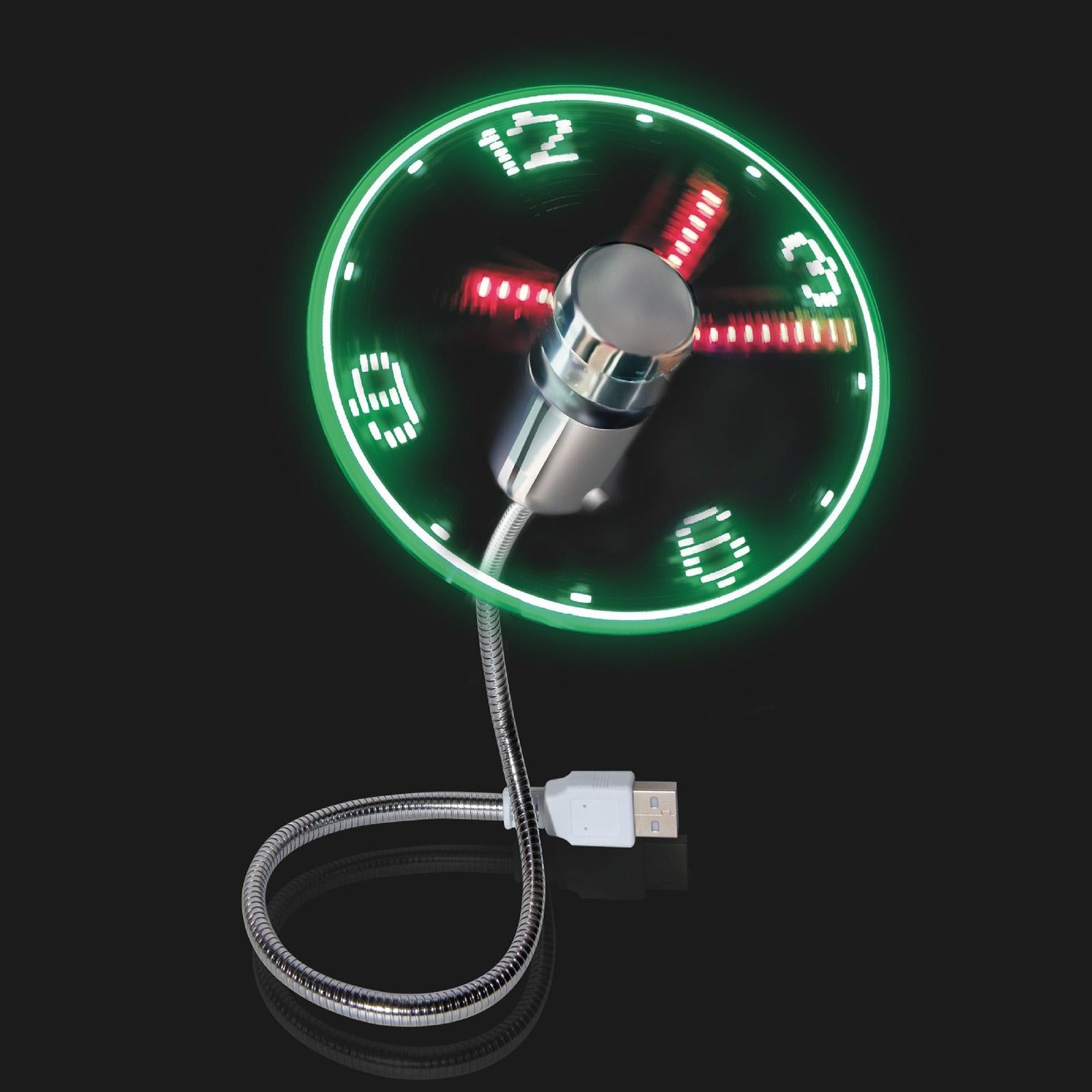 Multipurpose Fan LED Clock Time Display Dominant color multicolor