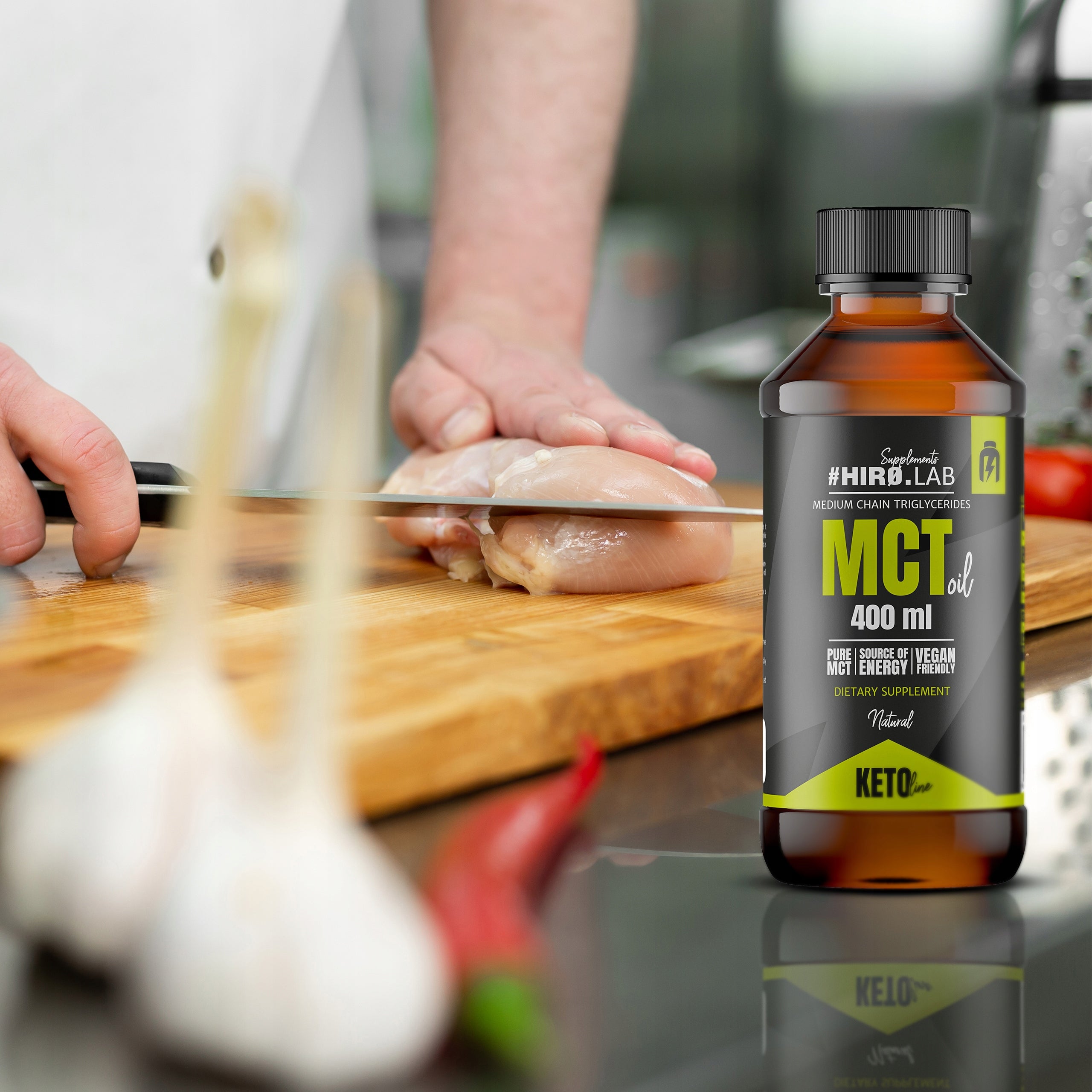 Multipurpose liquid Hiro.Lab MCT Oil 400 ml 1 pc. + freebie Expiration date at least six months from the date of purchase