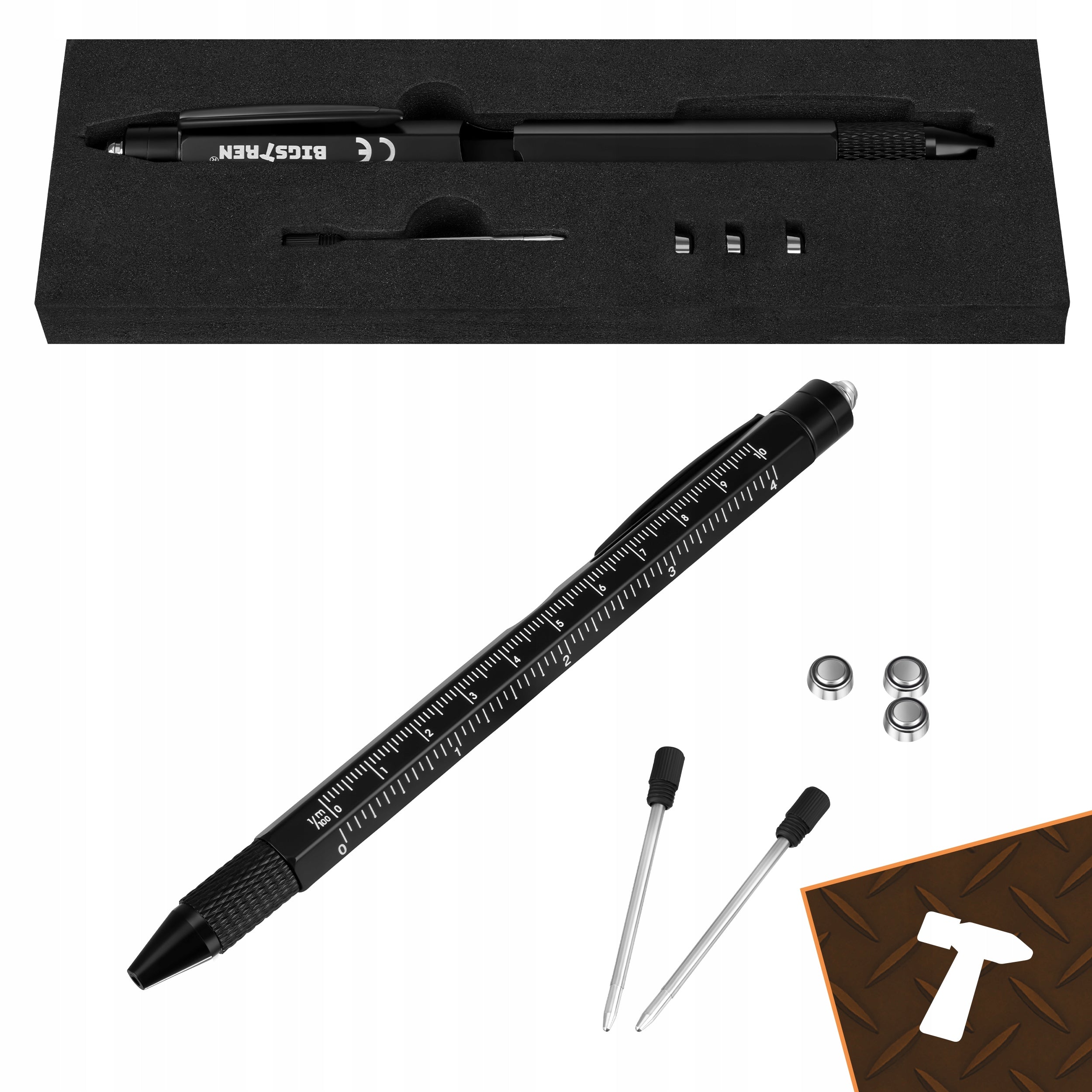 Multitool Pen Multifunctional 9in1 Screwdriver Level Flashlight Survival Packaging status original