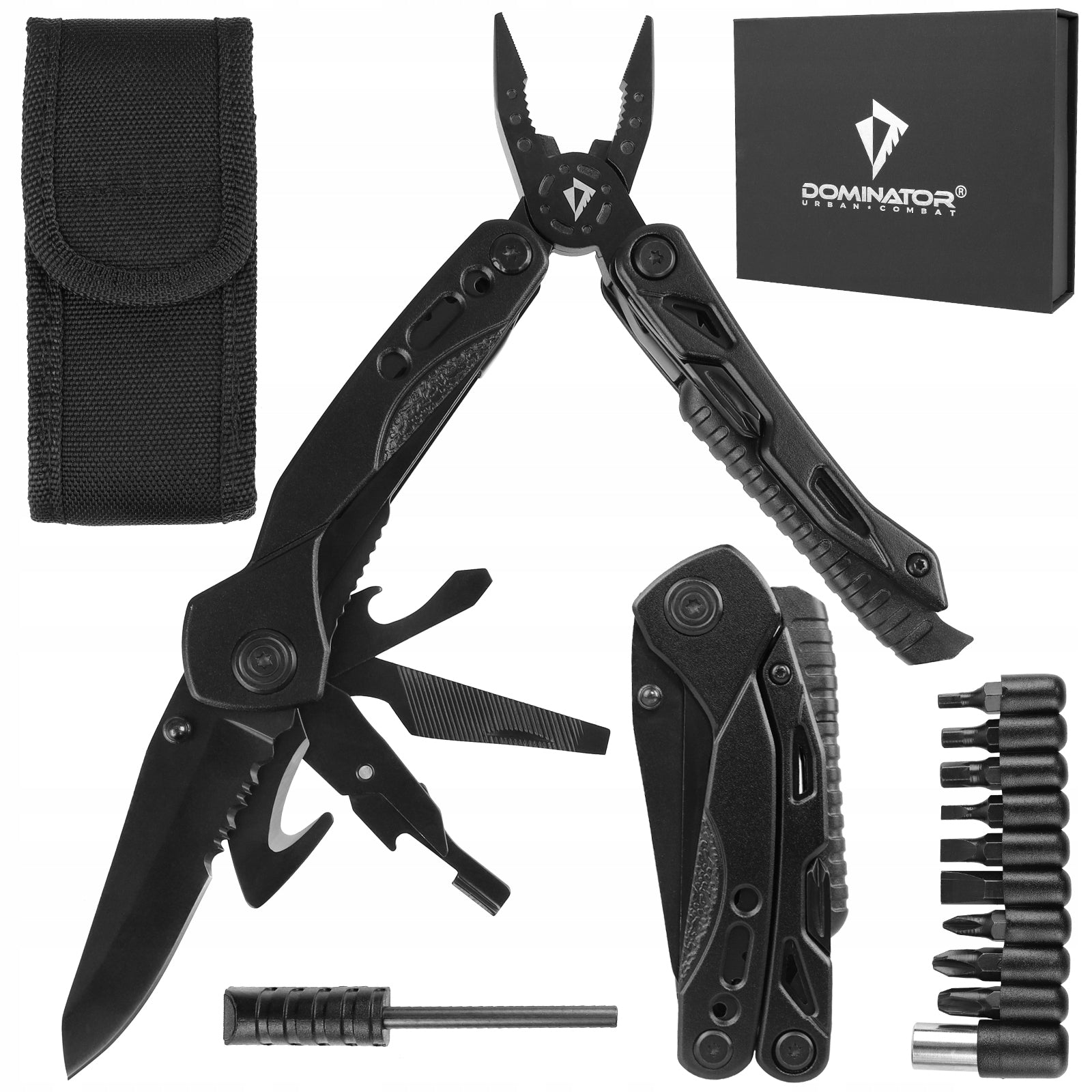 Multitool Survival Tool Survival Dominator flint rope knife bits