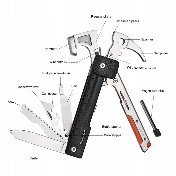 Multitool with hammer Roxon H1 - 17 in one + Case Manufacturer code H1