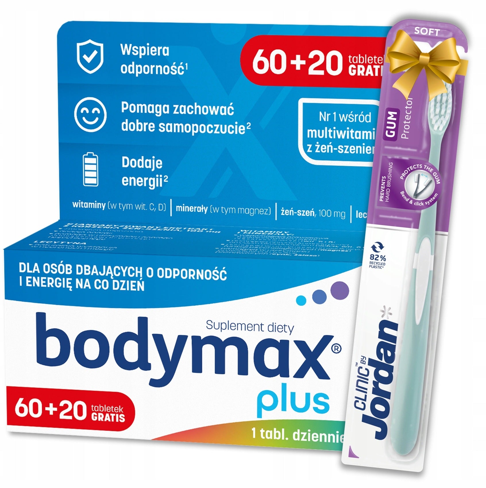 Multivitamin BODYMAX PLUS GINSENG VITAMINS RESTORES STRENGTH ENERGY 60+20