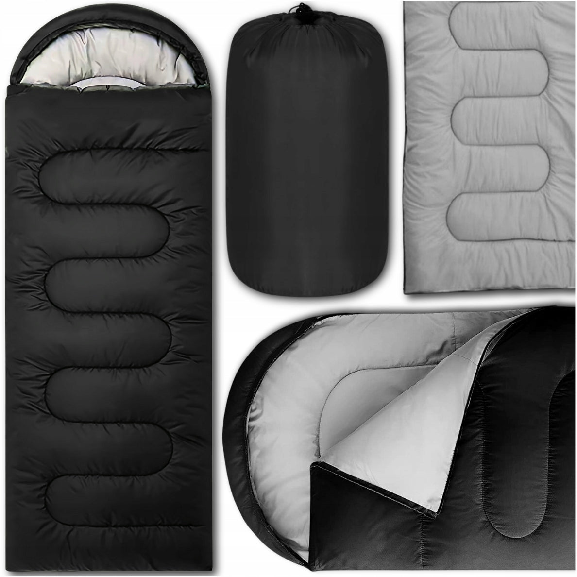 Mummy Hiking Sleeping Bag Warm Lightweight Hooded Quilt Cover 2in1 Manufacturer code Śpiwor turystyczny mumia cieply lekki 2027