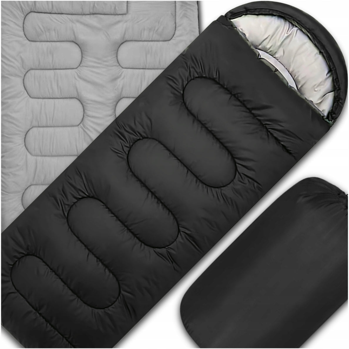 Mummy Hiking Sleeping Bag Warm Lightweight Hooded Quilt Cover 2in1
