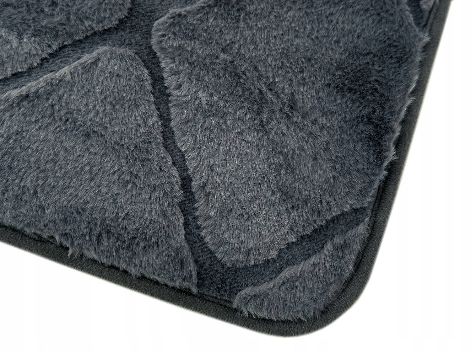 Muna Dark Grey Bathroom Rugs Anti-slip Rugs Set of 3 Length 75 cm