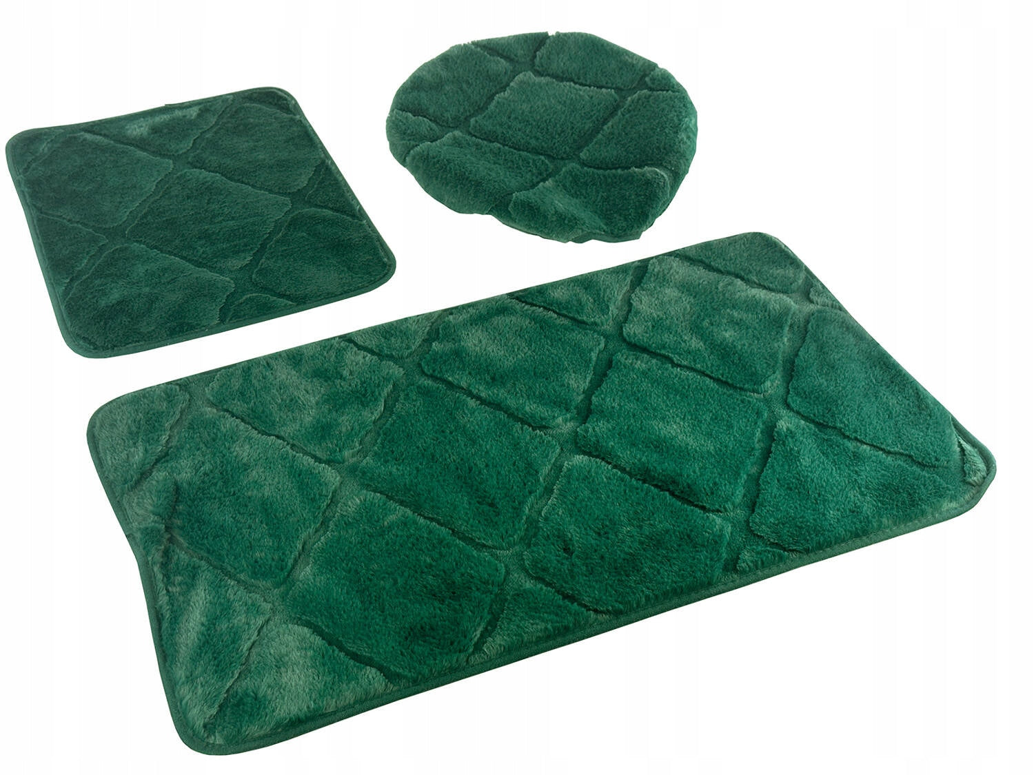 Muna Green Bathroom Rugs Anti-slip Runners Set of 3