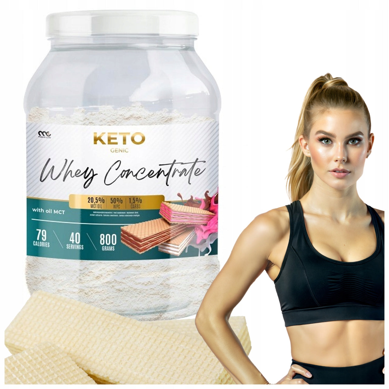 Muscle Clinic KETO WHEY Concentrate WPC Oil MCT Wafer Vitamins 800g