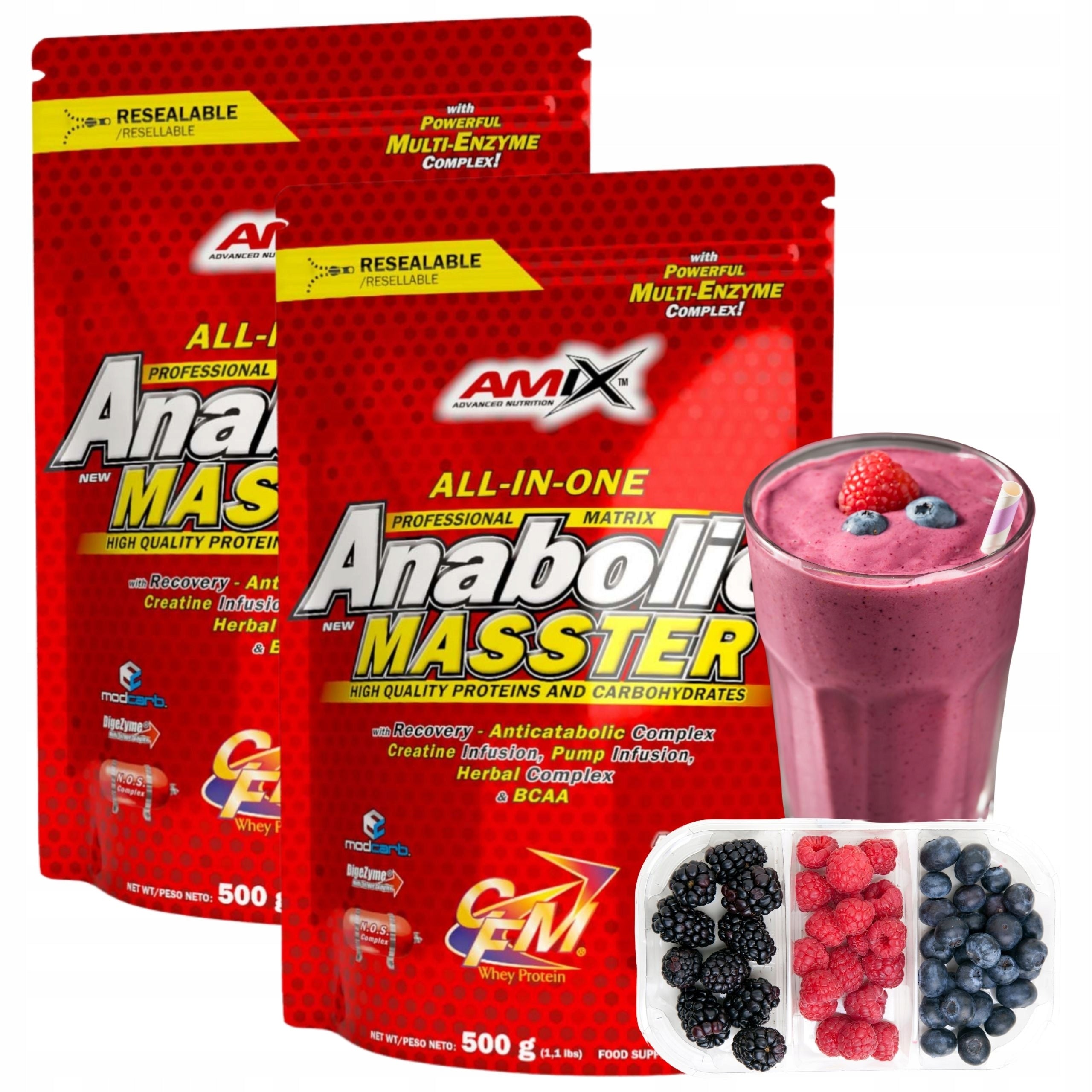 Muscle Mass Supplements Bulk Gainer Protein Mix Creatine Carbs Fruit 500g