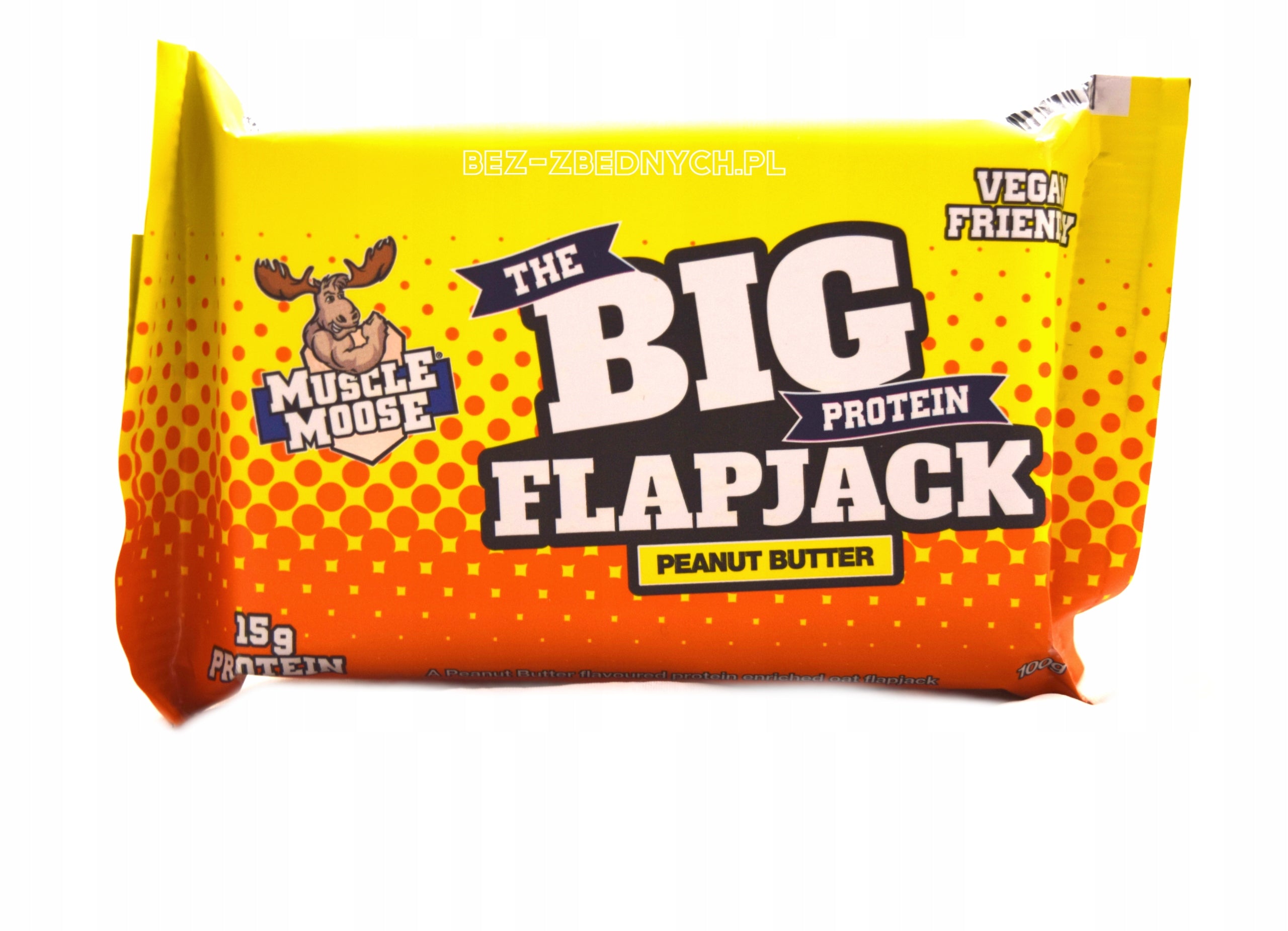Muscle Moose Big Protein Flapjack 100g VEGAN ENERGY BAR PEANUT BUTTER