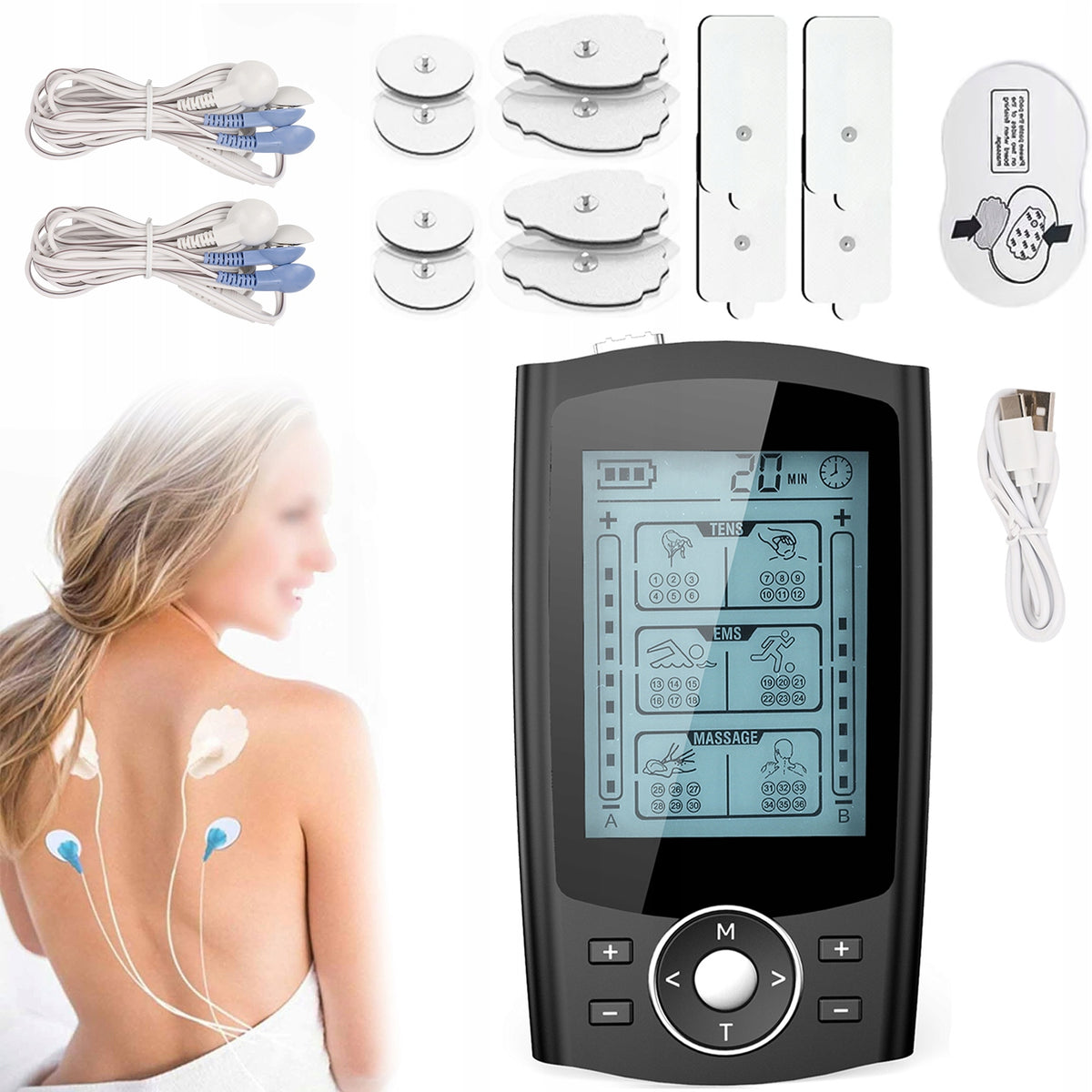 Muscle and Nerve Electrostimulator for Shoulder/Back/ Waist Pain,TENS EMS NASSAGE