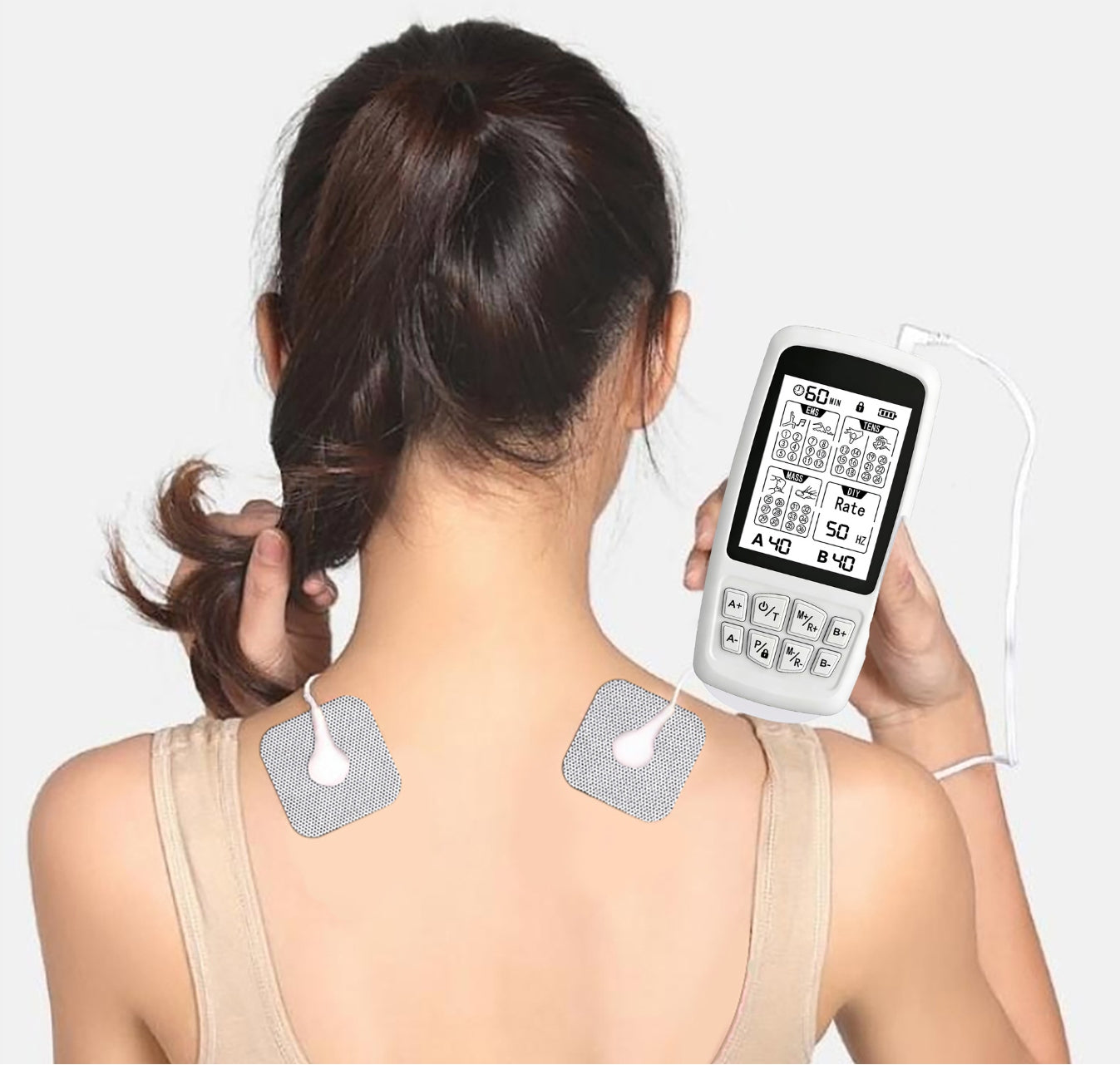 Muscle and nerve electrical stimulator TENS EMS12 massager+electrode Medical device no