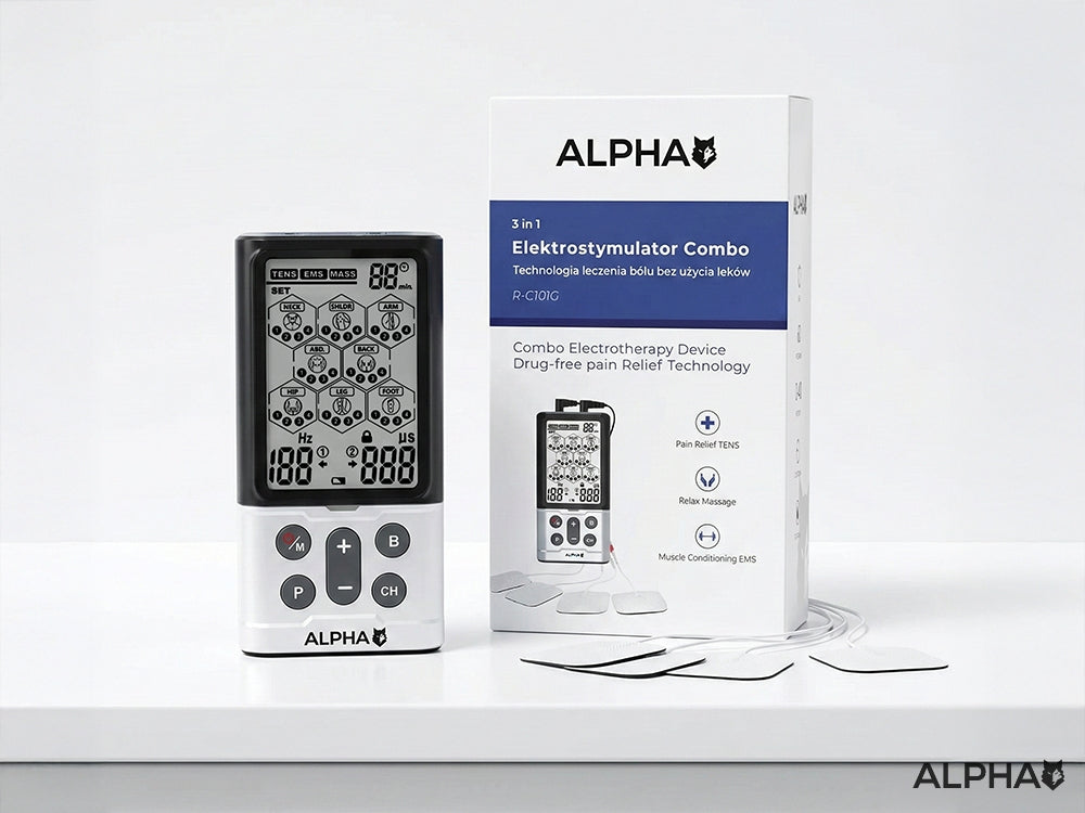 Muscle and nerve electrostimulator TENS EMS MASSAGE 60 programs ALPHA MASSAGER Medical device yes