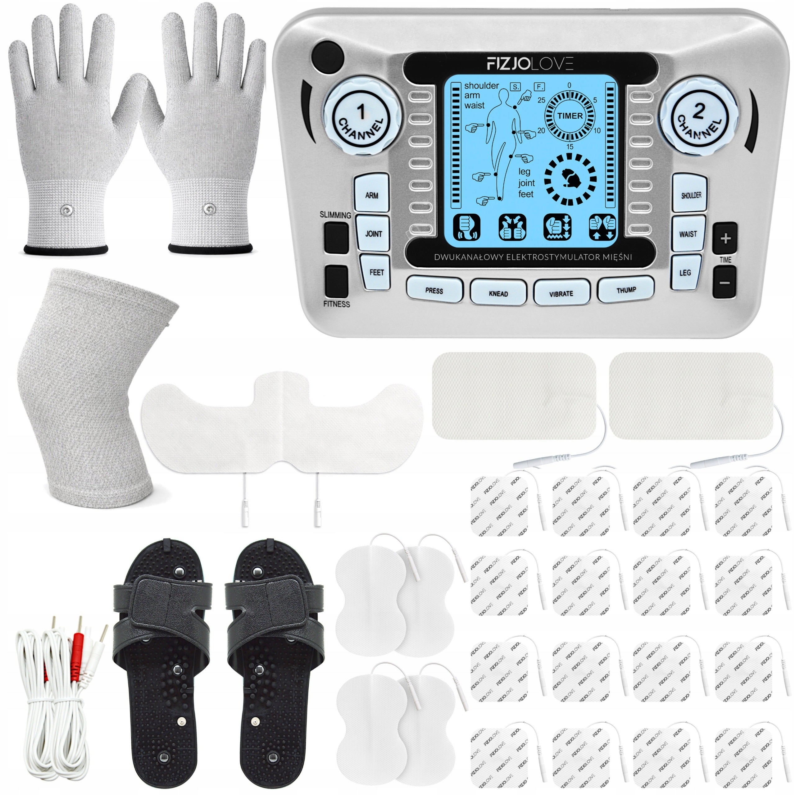 Muscle electrostimulator AS979 23 electrodes Gloves Band FIZJOLOVE