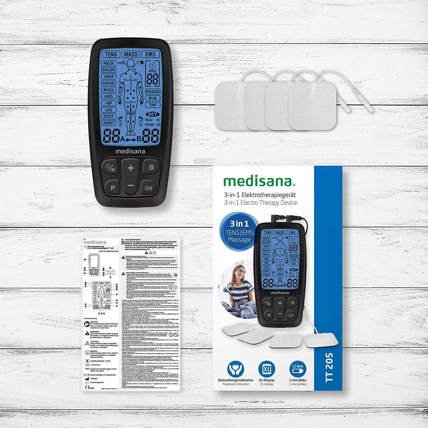 Muscle electrostimulator Medisana TT 205 TENS EMS AND MASSAGE Manufacturer code Medisana TT 205