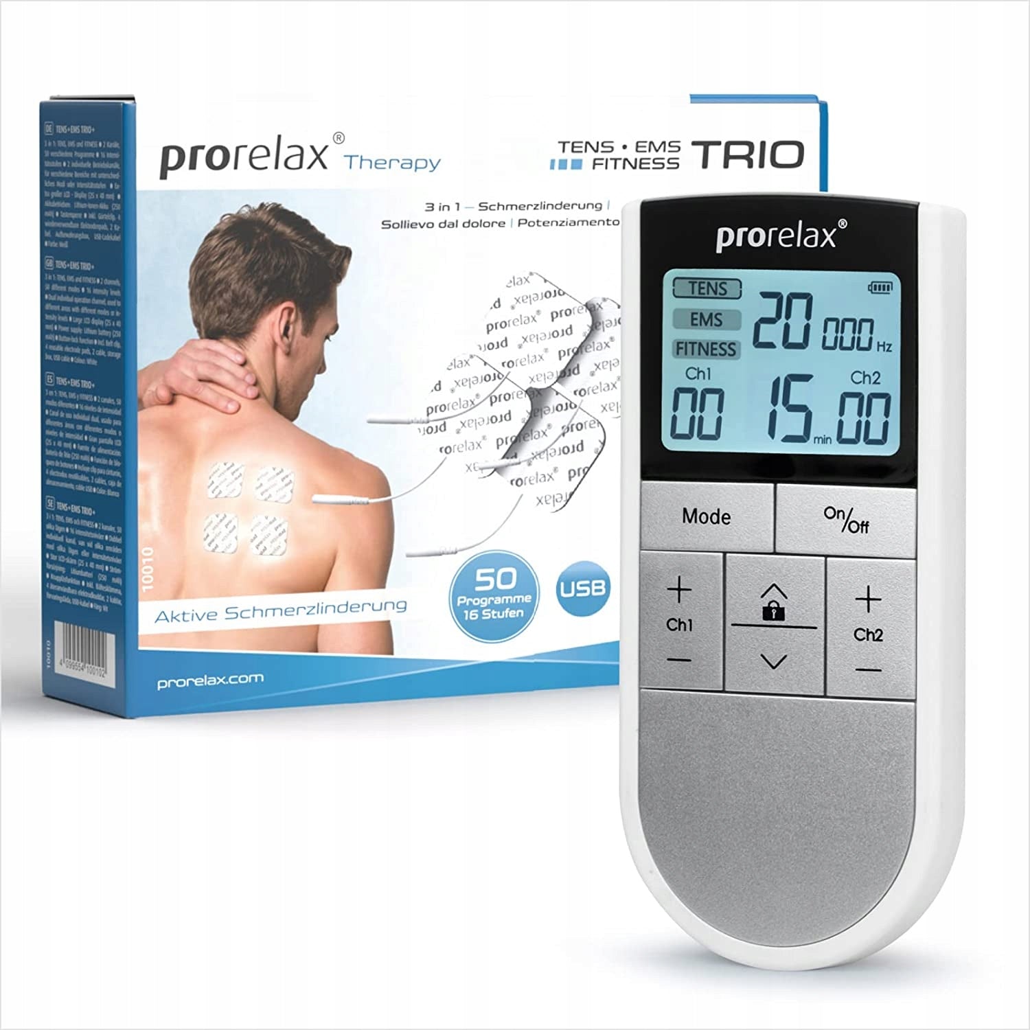 Muscle electrostimulator Prorelax TRIO size smaller than XS