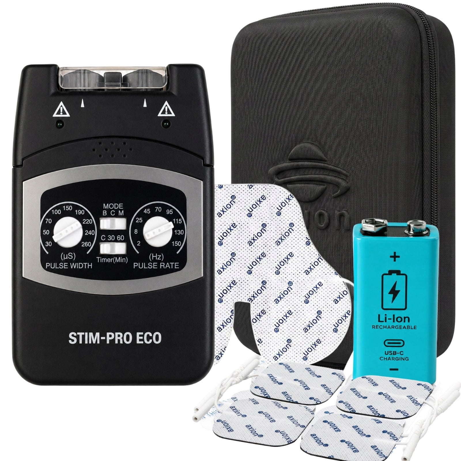 Muscle electrostimulator massager camera TENS device for electrotherapy