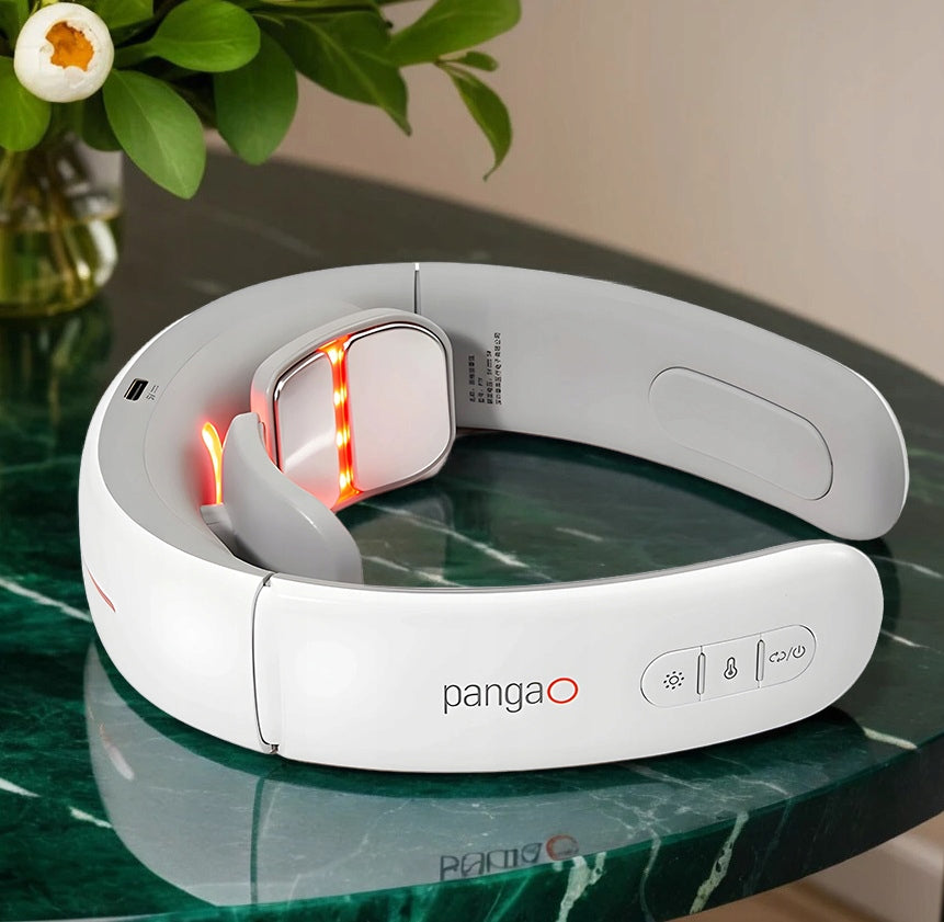 Muscle neck massager infrared heat therapy EMS TENS Pangao P7F