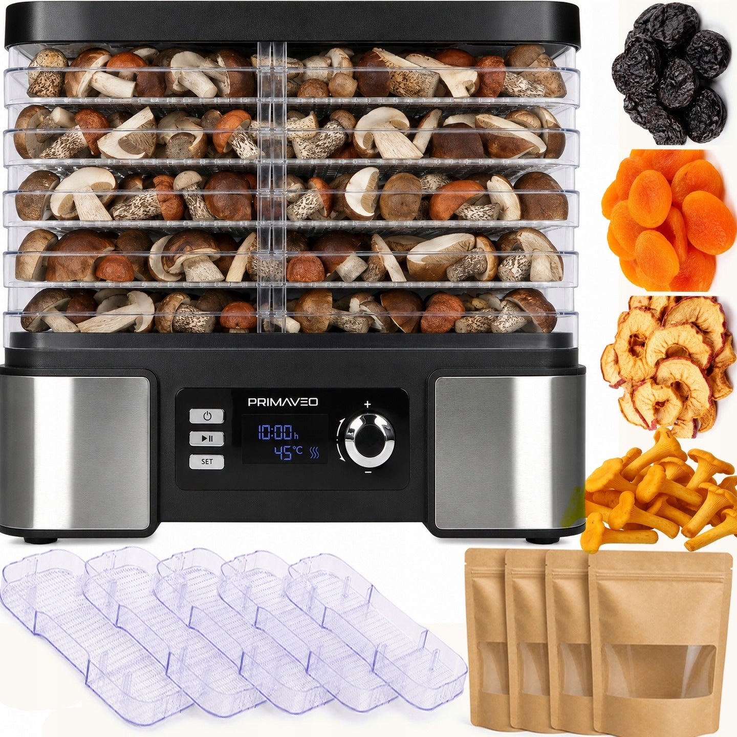 Mushroom Dryer Food Fruit Quick Drying Timer Led Smart 10in1