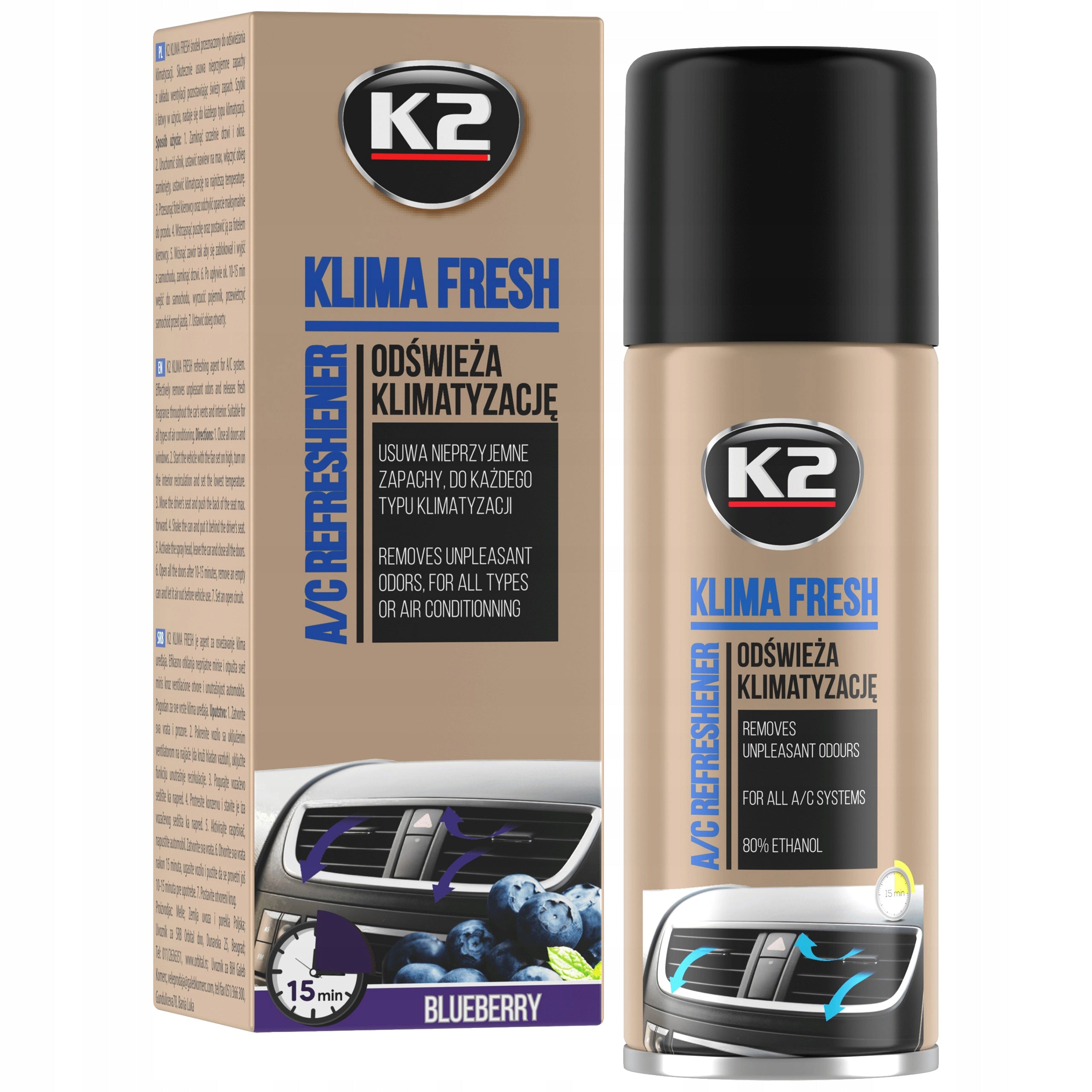Mushroom for car air conditioning grenade K2 Klima Fresh Blueberry Manufacturer K2