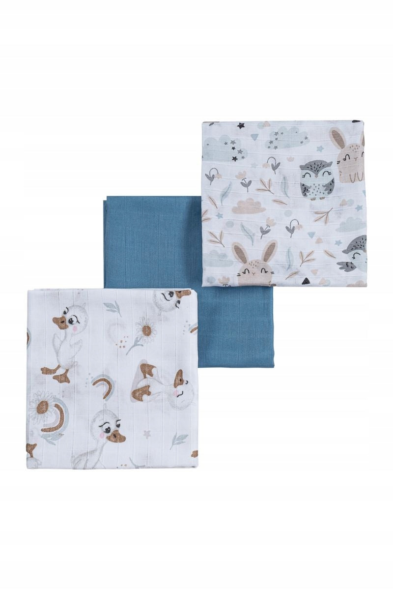 Muslin Diapers 60x80 3 pcs Cotton Duck Soft Infant