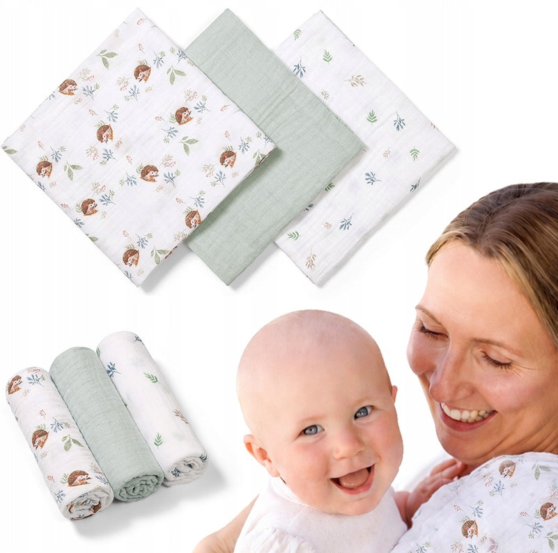 Muslin Diapers Thick Crocheted Diapers 100% Cotton 3 Pack Babyono