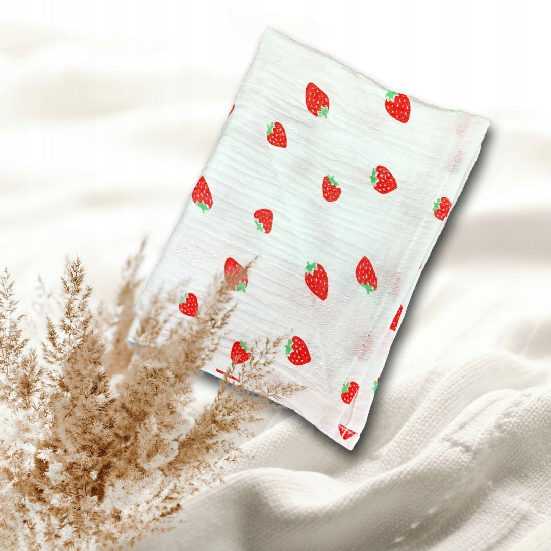 Muslin diaper swaddle blanket 100x70 NOT TETRA Strawberries Manufacturer code 5905529655050