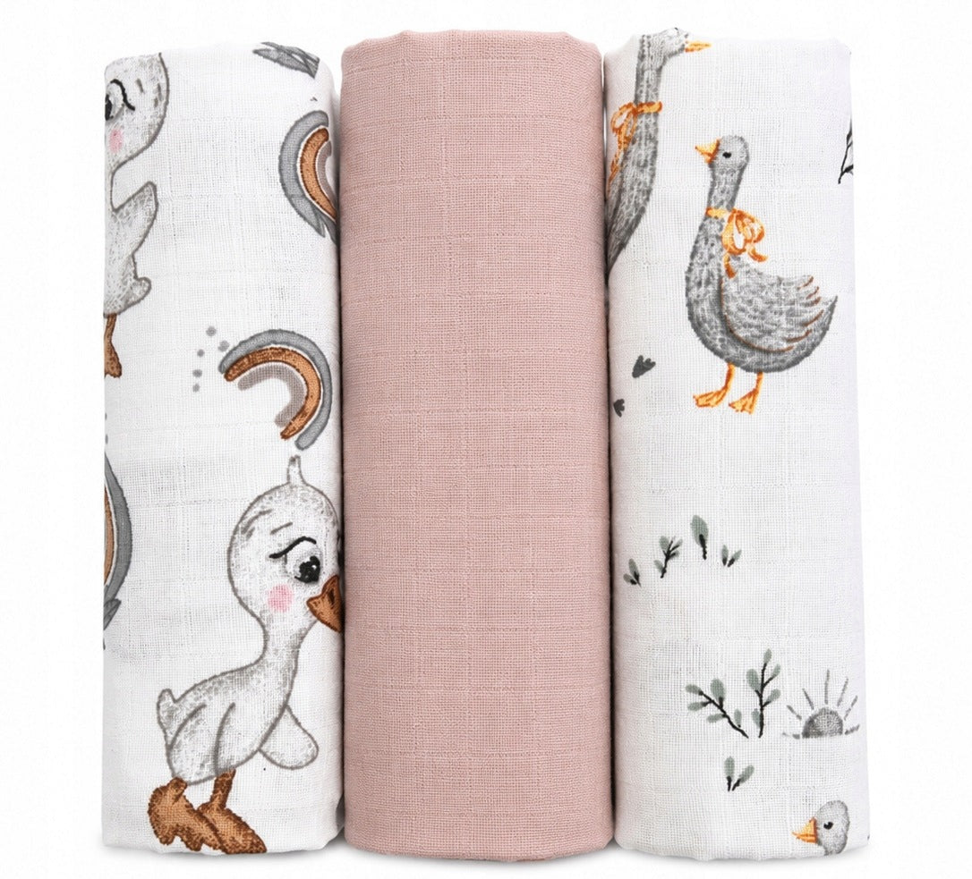 Muslin diapers 3 pcs PREMIUM DIAPERS 60x80cm POLISH PRODUCT - 2040