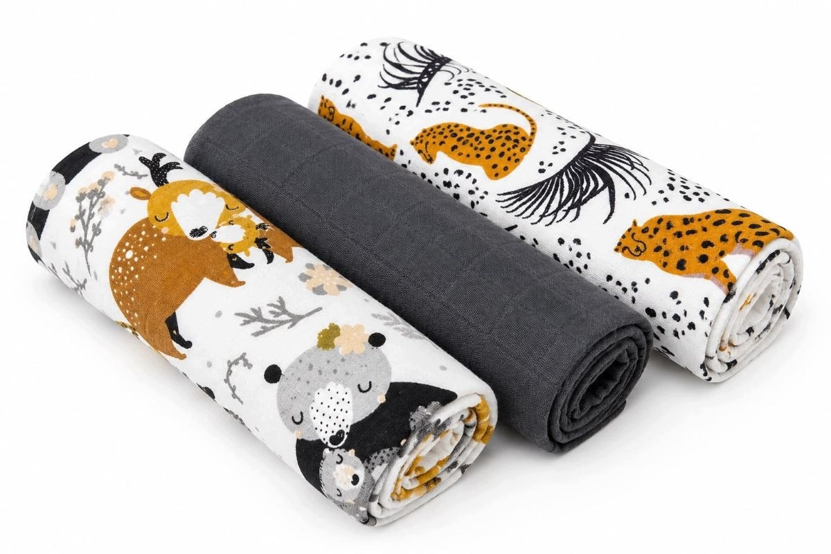 Muslin diapers 3 pcs PREMIUM DIAPERS 60x80cm POLISH PRODUCT - 2378 Packaging status original