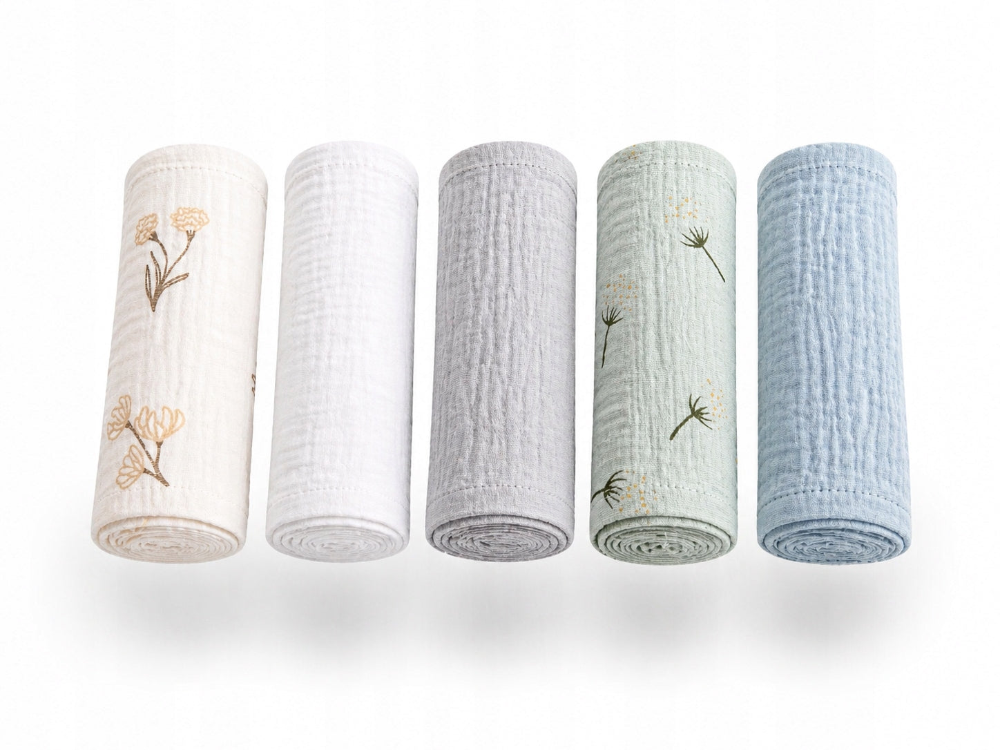 Muslin diapers 30x30cm, colorful, downpours, wipes, soft cotton