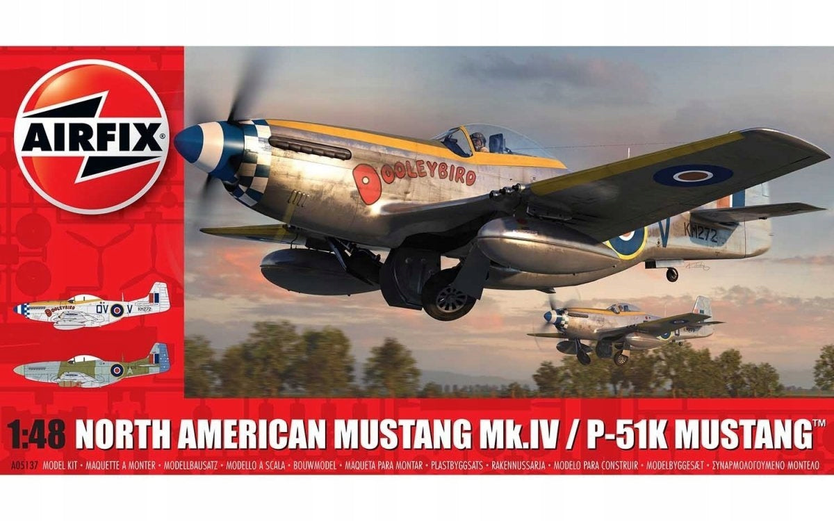 Plastikinis surenkamas modelis Airfix North American Mustang Mk.IV / P-51K Mustang, 1/48, A05137